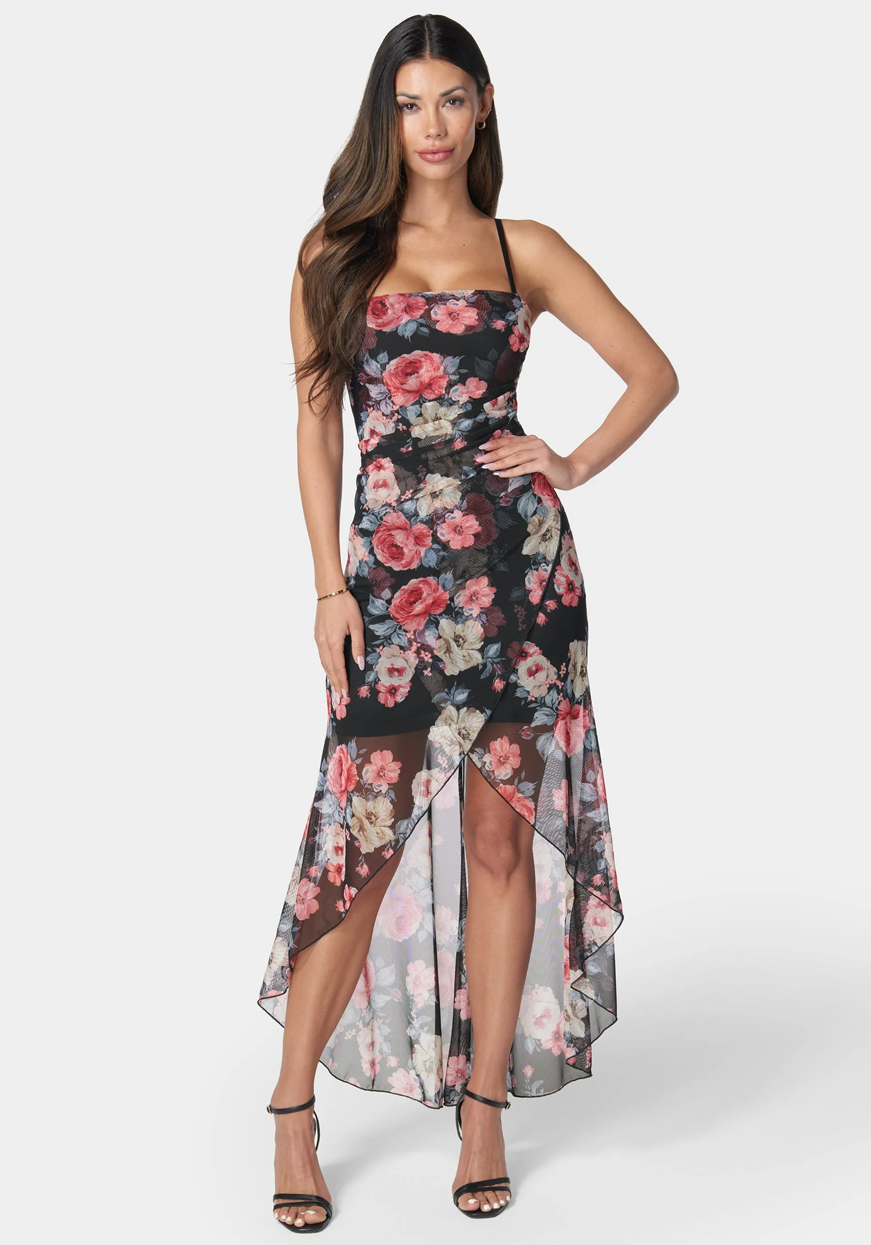 High Low Mesh Dress sold by Bebe