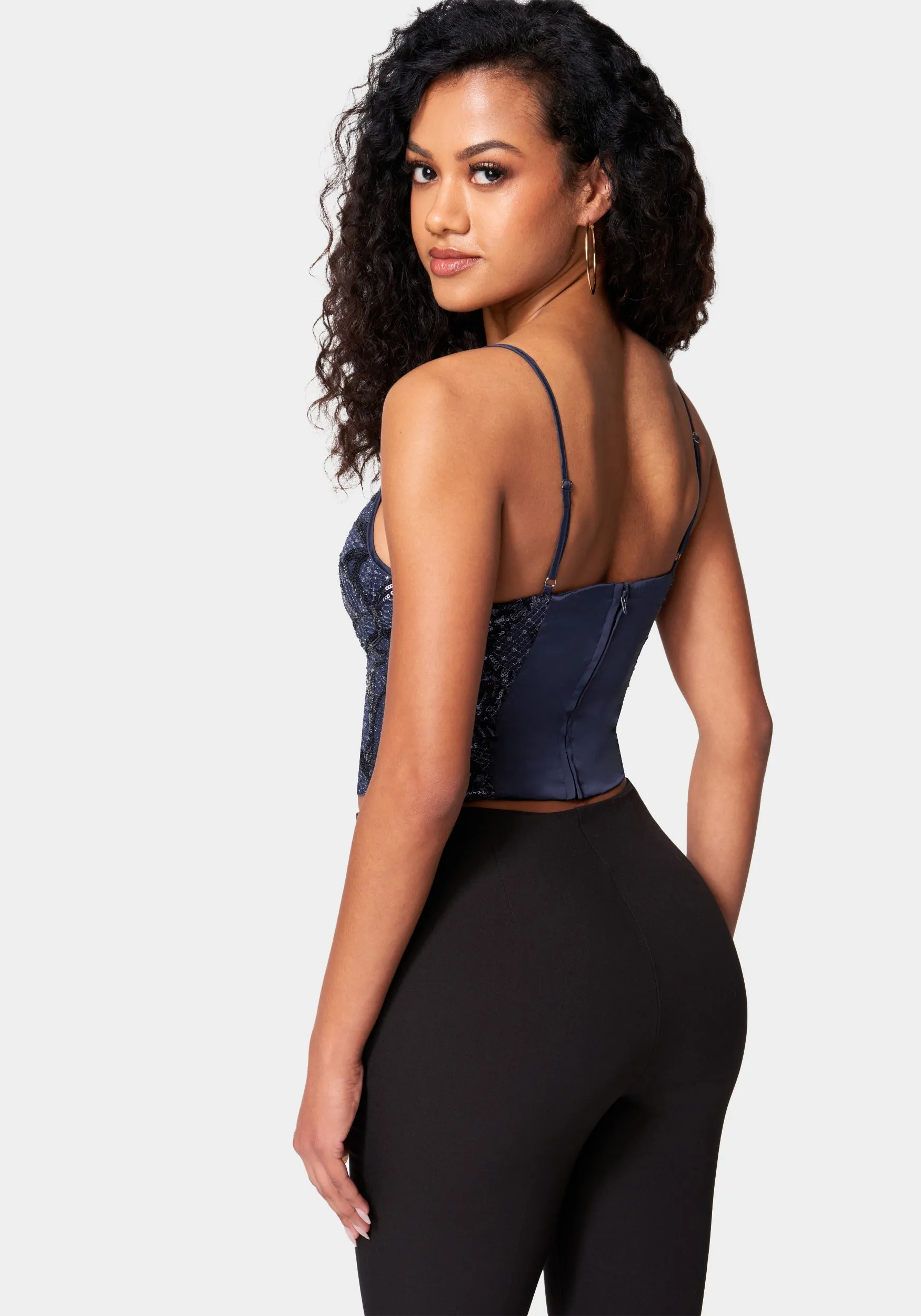 Embroidered Sequin Bustier sold by Bebe product image thumbnail 3