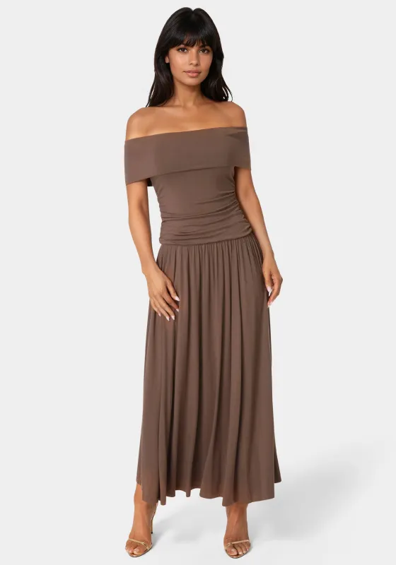 Off the Shoulder Drop Waist Maxi Dress made by Jump