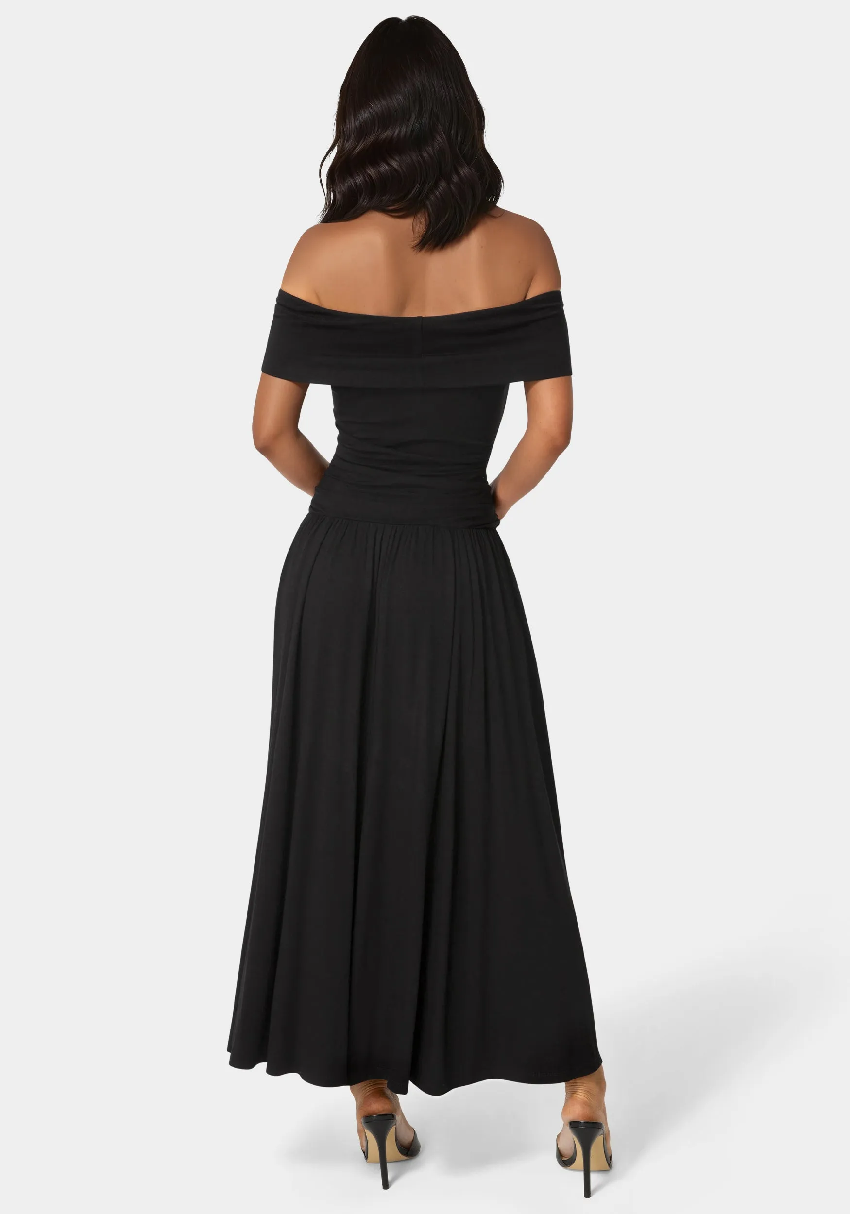 Off the Shoulder Drop Waist Maxi Dress sold by Bebe product image thumbnail 3