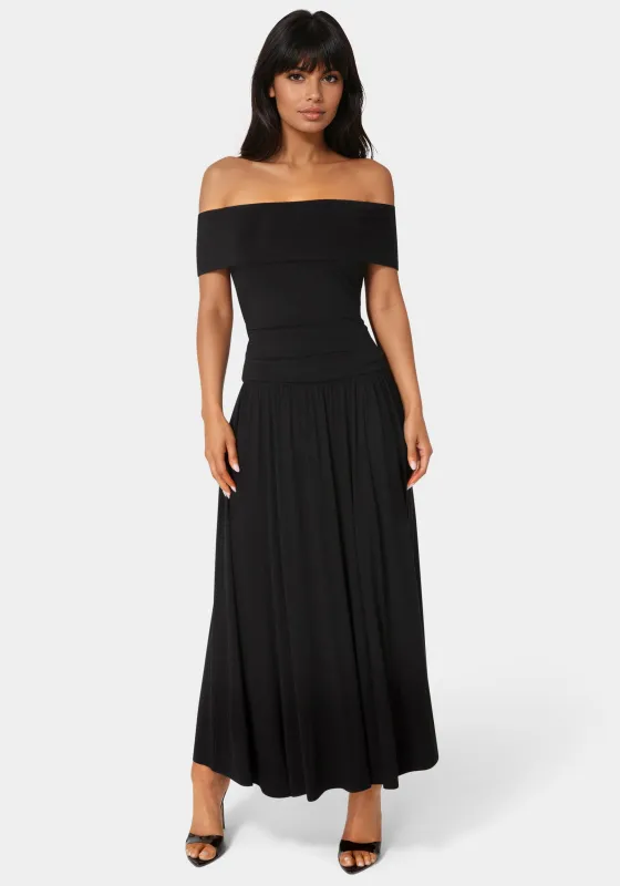 Off the Shoulder Drop Waist Maxi Dress made by Jump