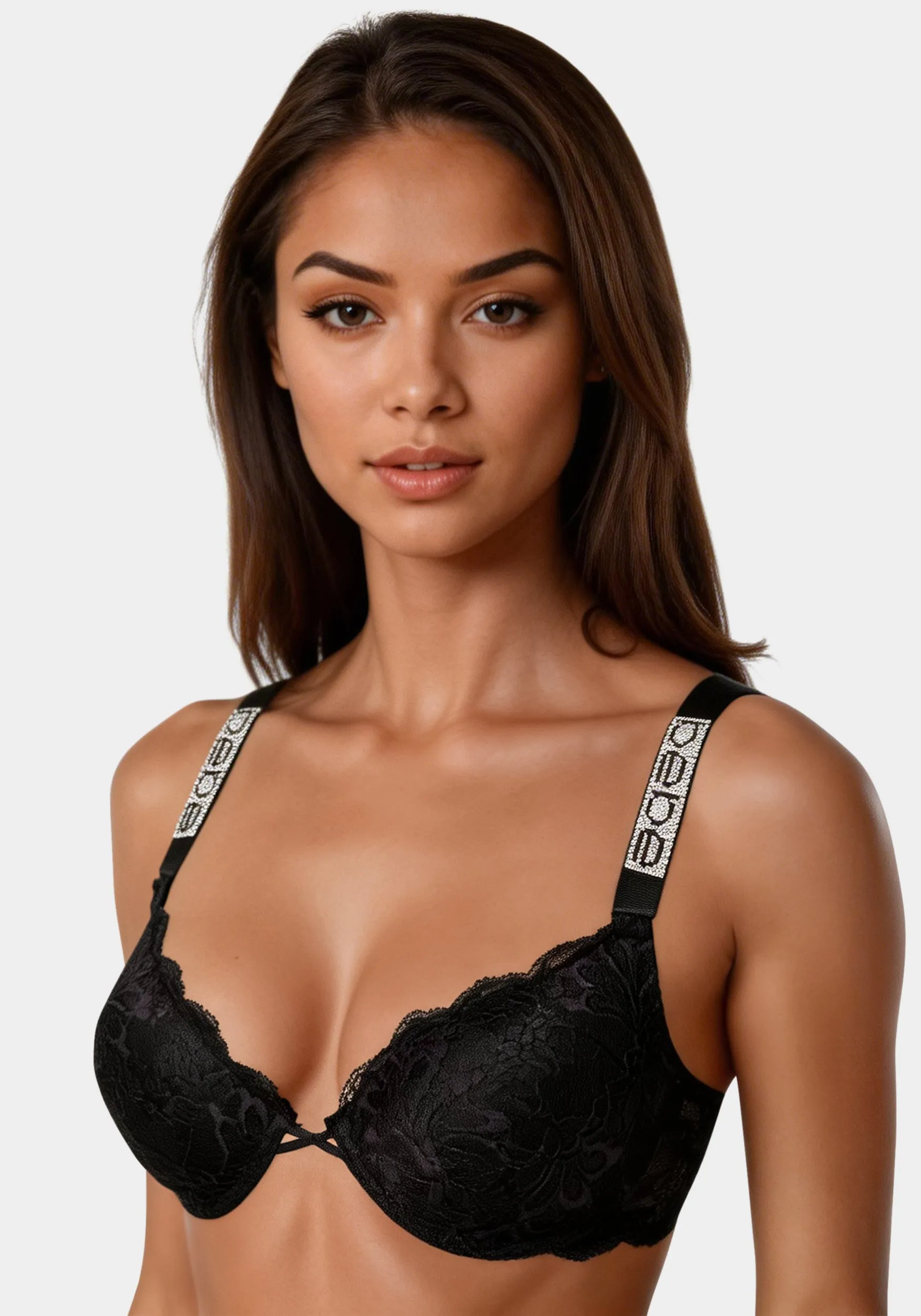MEGA PUSH UP Lace Bra with Bebe Rhinestone Detail sold by Bebe product image thumbnail 2