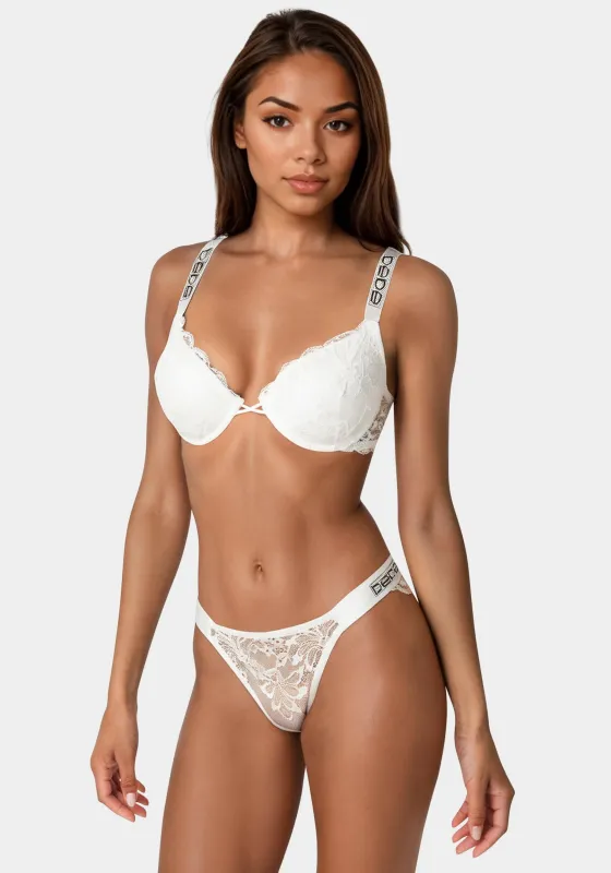 MEGA PUSH UP Lace Bra with Bebe Rhinestone Detail made by Bebe
