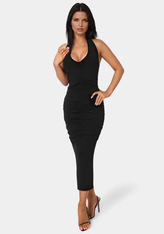 Slinky Shirred Halter Maxi Dress made by Jump