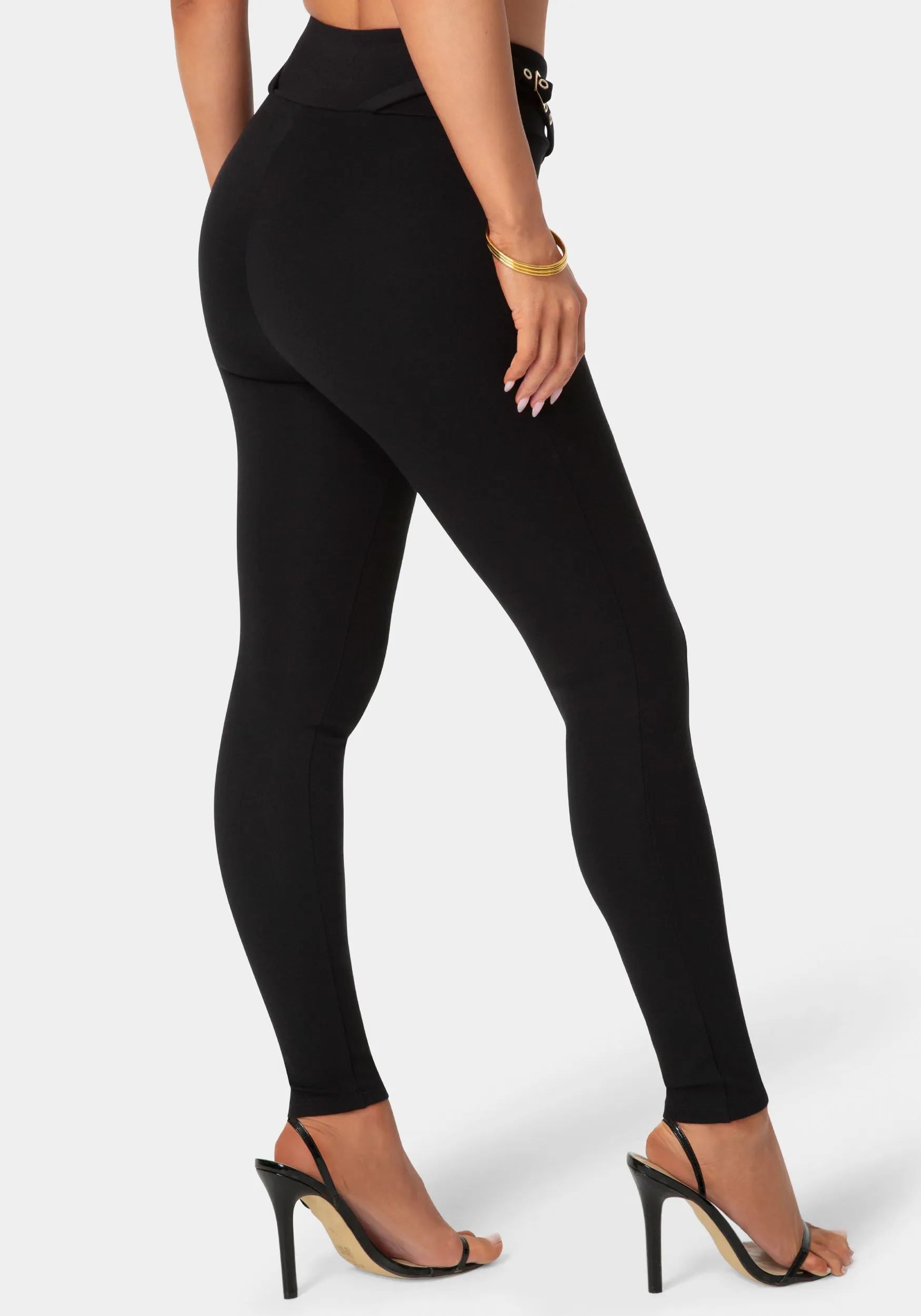 High Waist Belted Legging sold by Bebe product image thumbnail 3