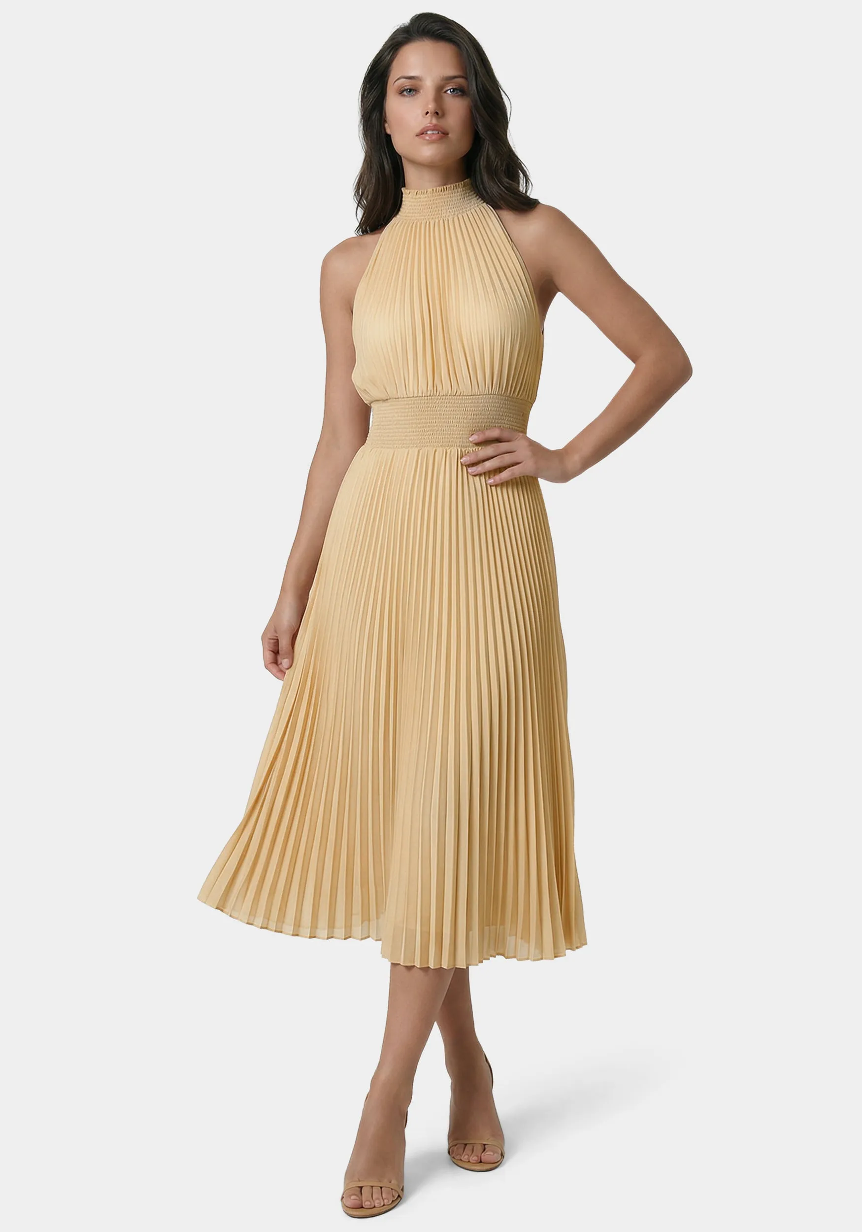 Sleeveless Pleated Dress sold by Bebe