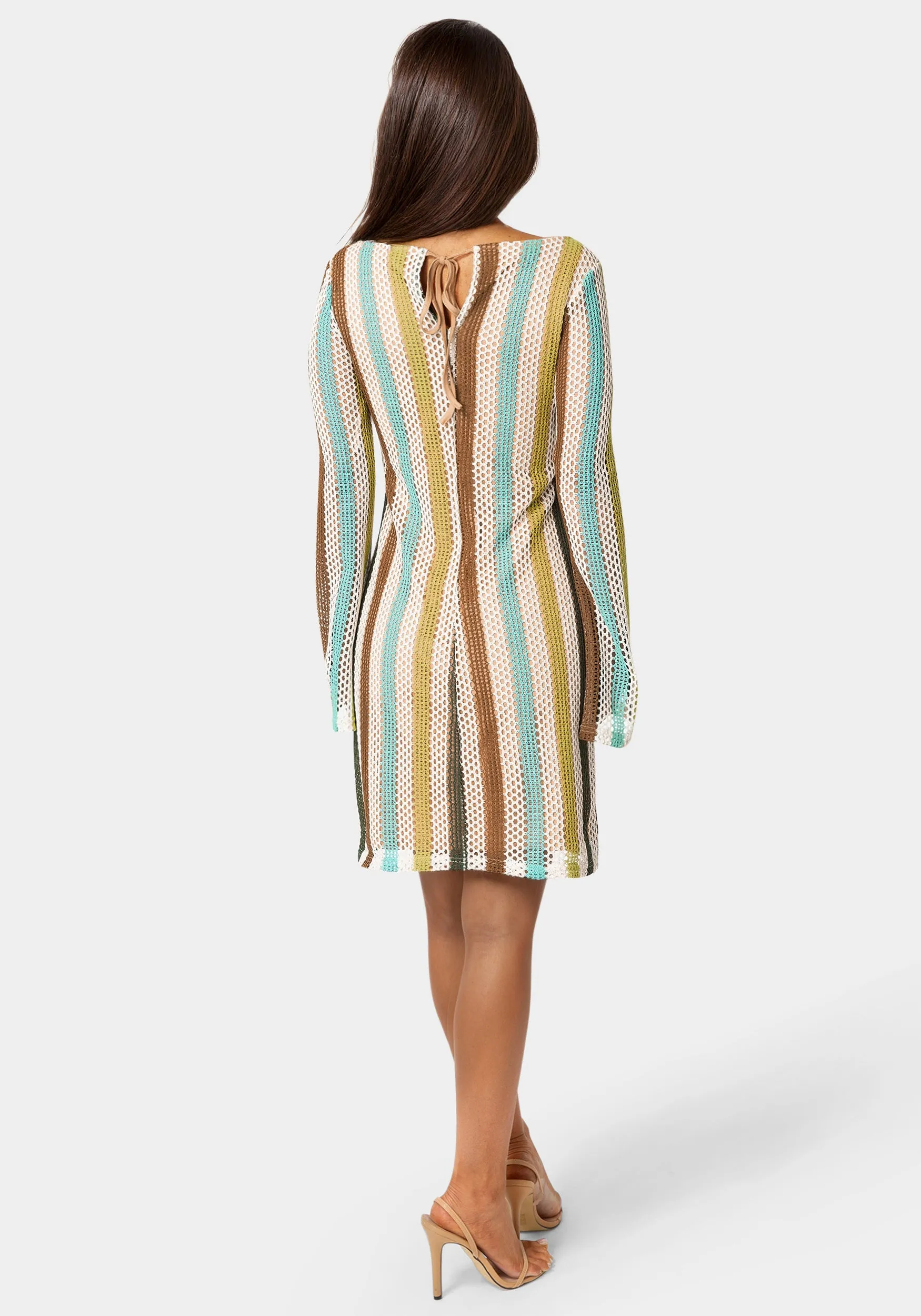 Striple Long Sleeve Slim Dress sold by Bebe product image thumbnail 3