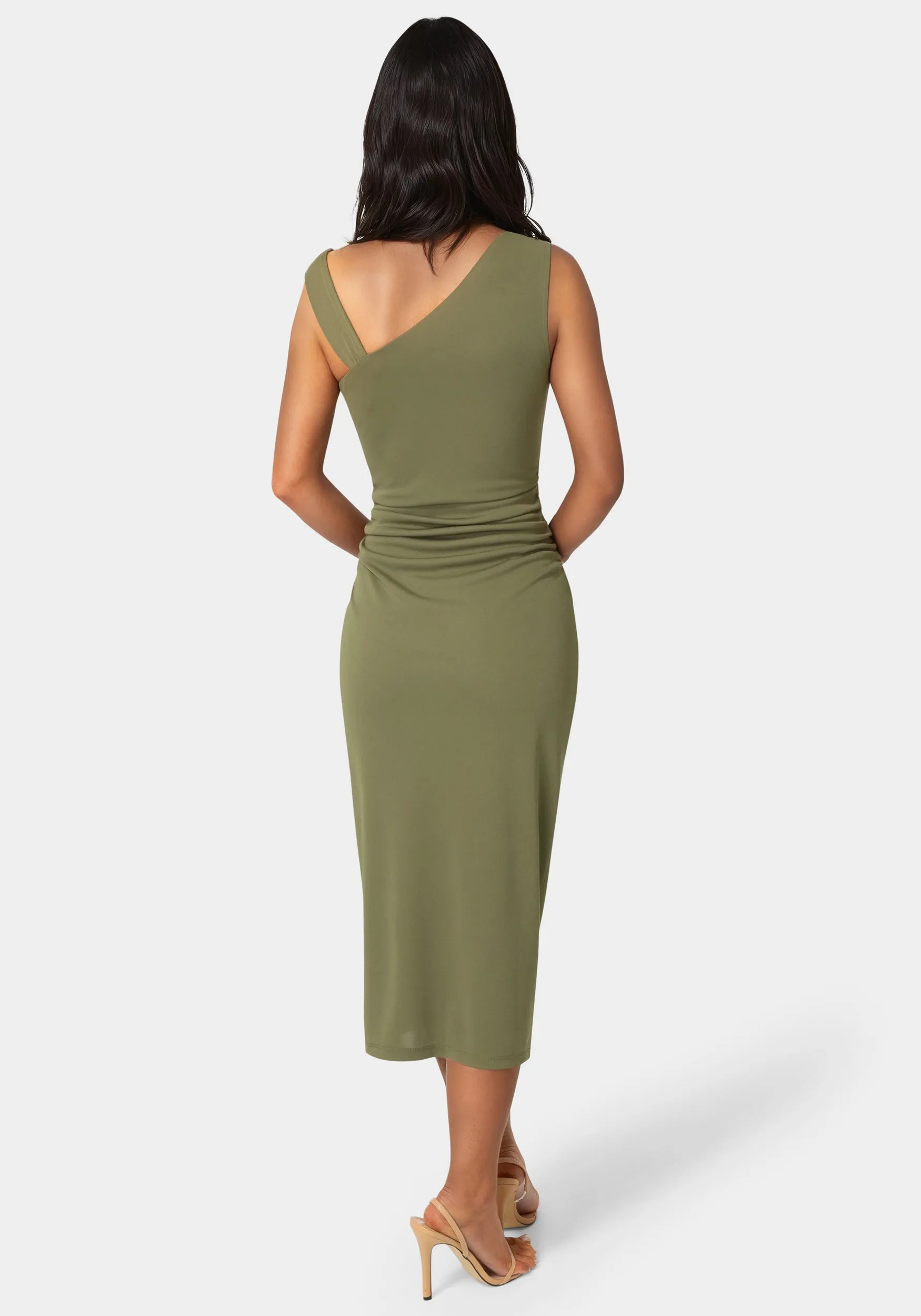 One Shoulder Trim Strap Midi Dress sold by Bebe product image thumbnail 3