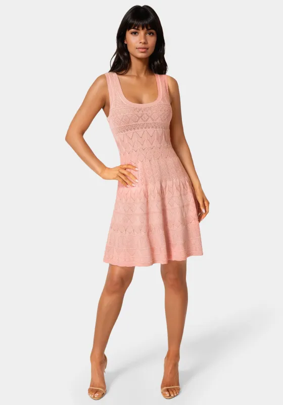 Sleeveless Fit and Flare Pointelle Mini Dress made by Jump
