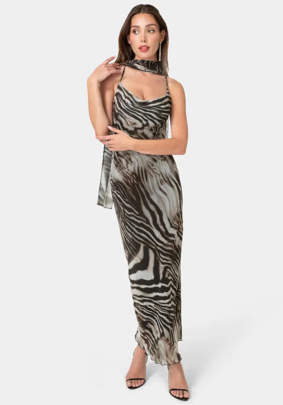 Printed Chiffon Cowl Maxi Dress made by Jump