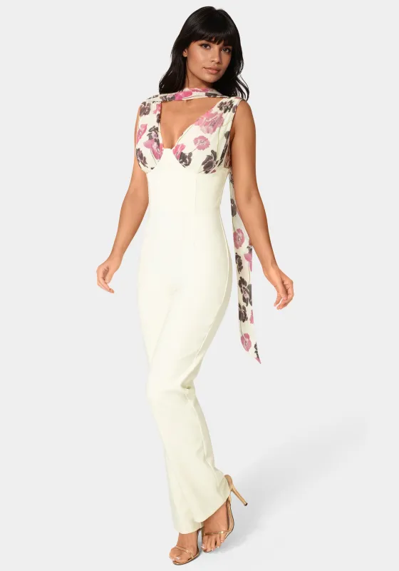 Scarf-Detailed Wide Leg Jumpsuit made by TC