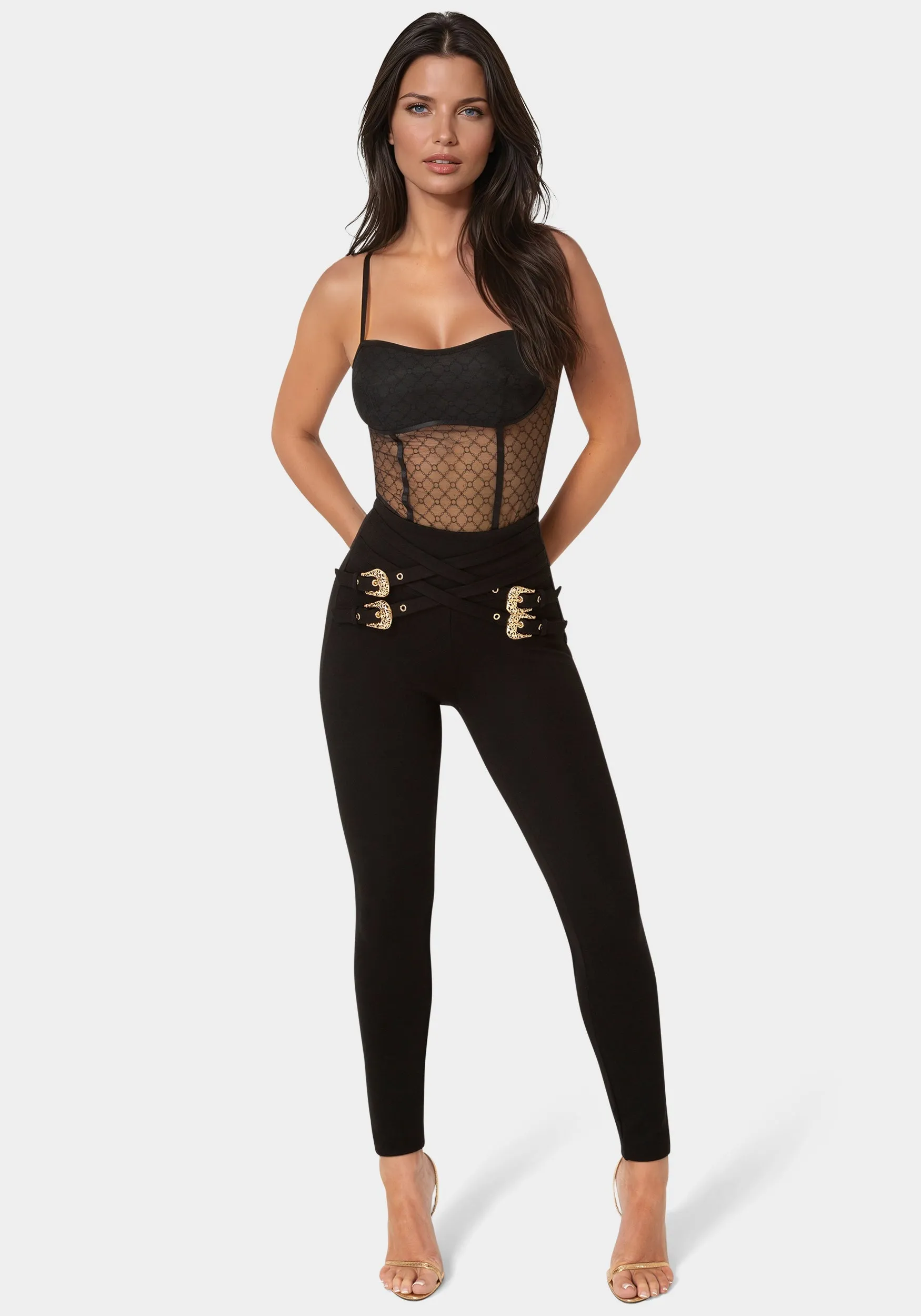 High Waisted Belted Legging sold by Bebe product image thumbnail 2