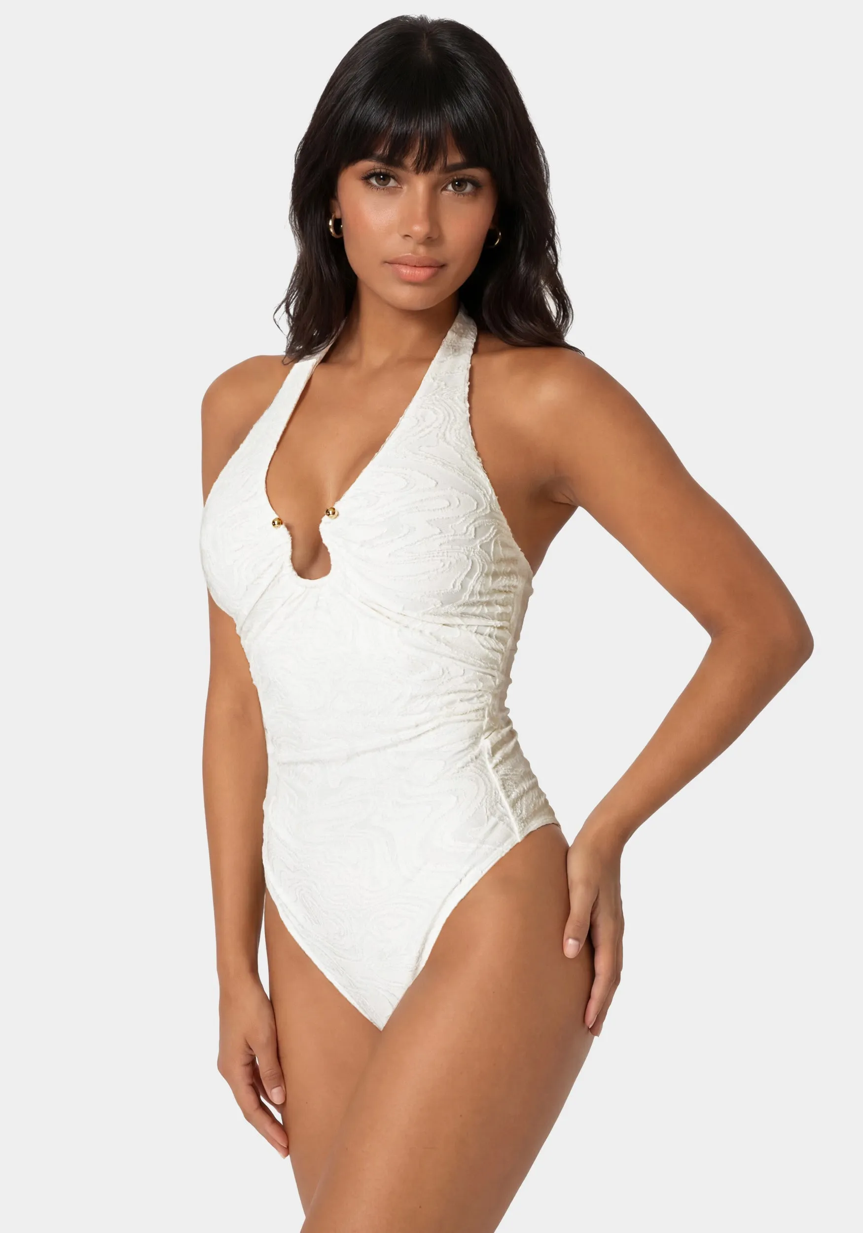 Halter Neck Knit Bodysuit sold by Bebe