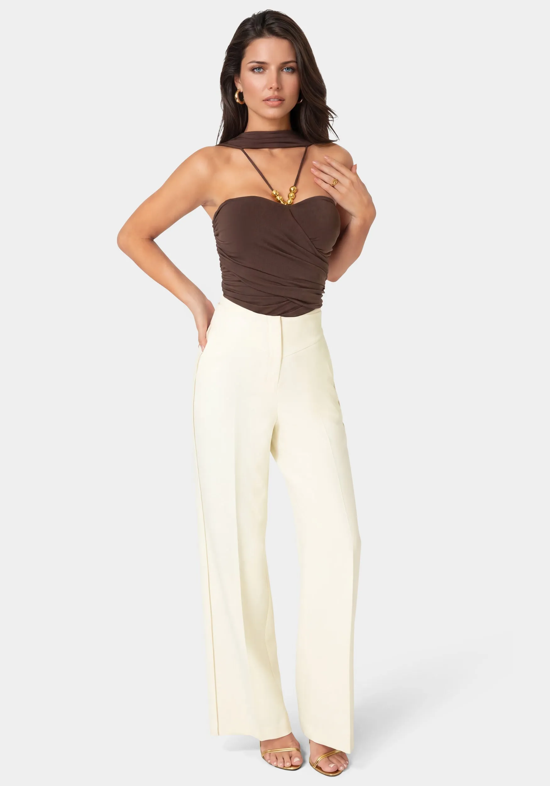 Tailored Straight Wide Leg Pant sold by Bebe product image thumbnail 2