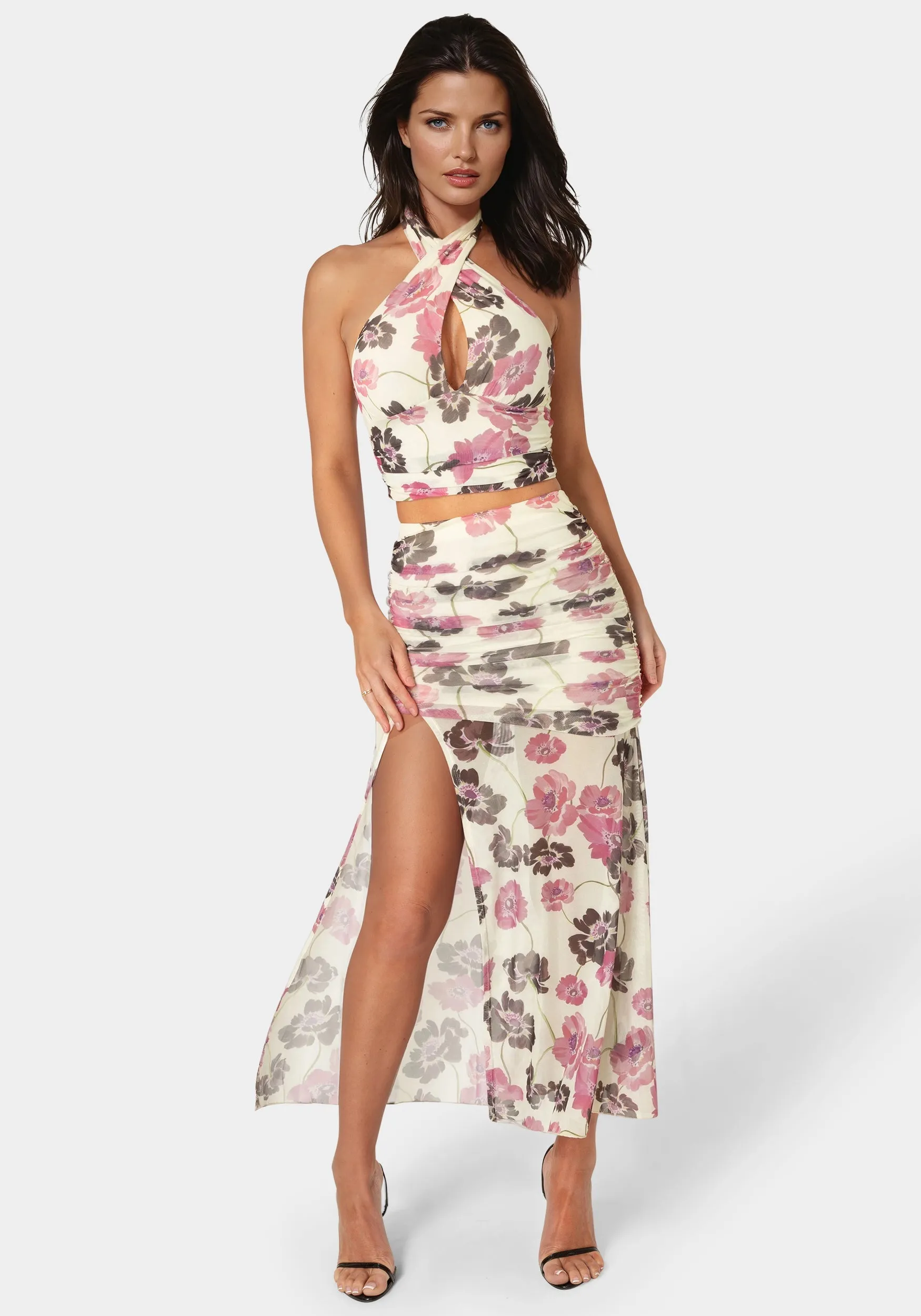 Maxi Mesh Shirred Skirt sold by Bebe product image thumbnail 2