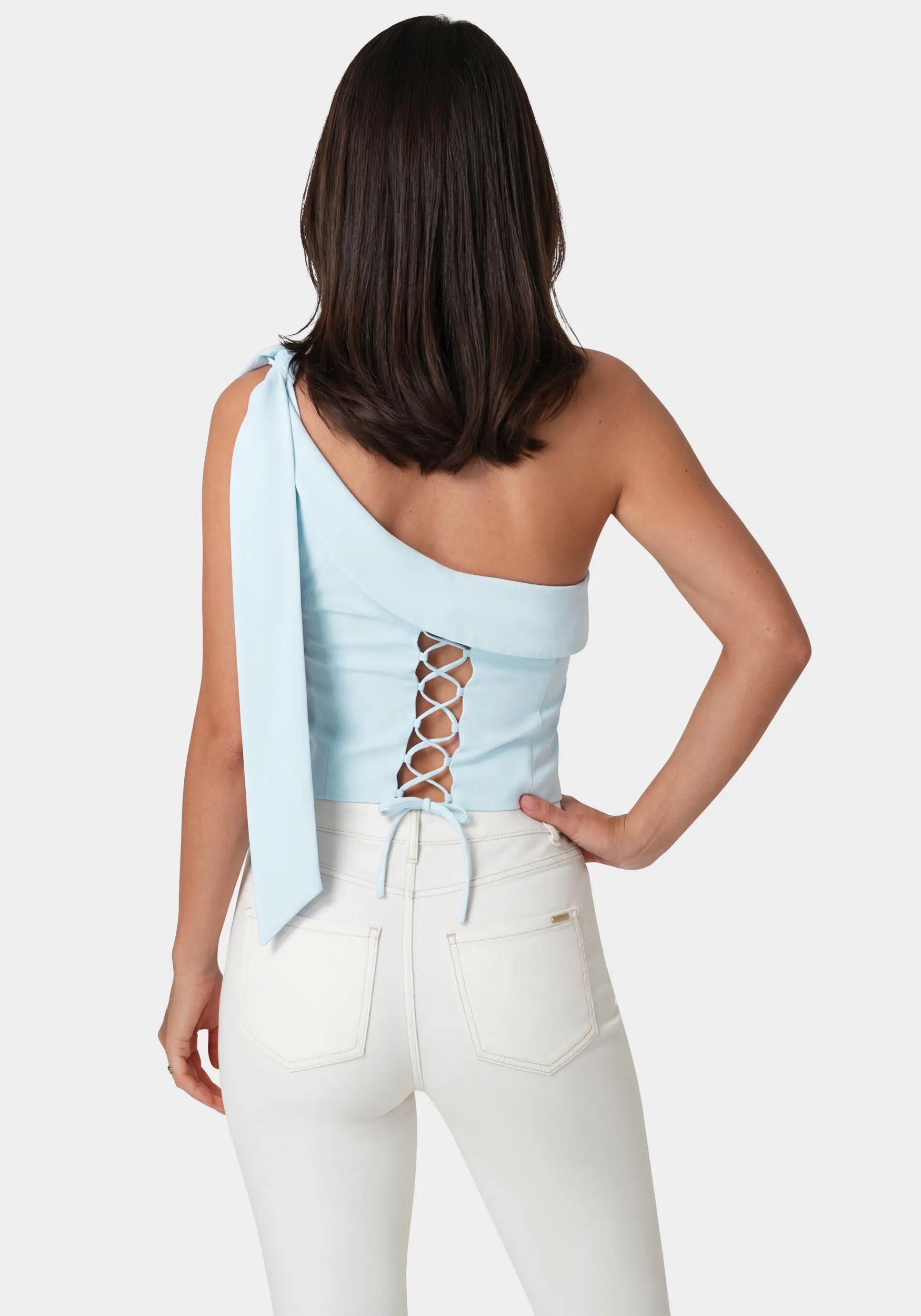 Asymmetrical Shoulder Tie Top sold by Bebe product image thumbnail 4