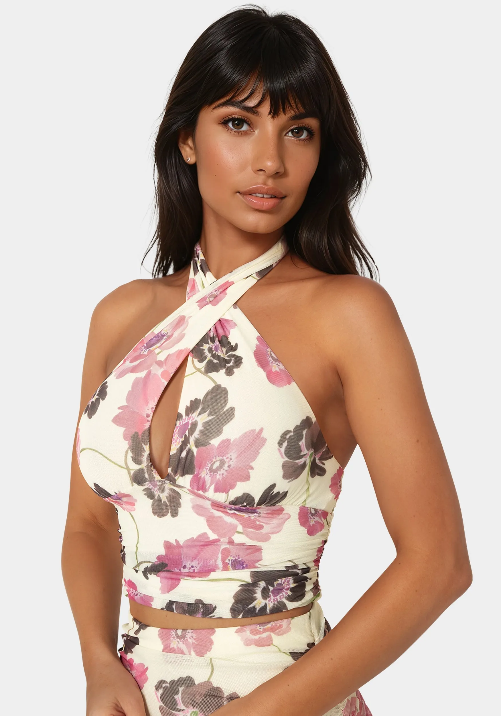 Mesh Halter Neck Wrap Top sold by Bebe product image thumbnail 4