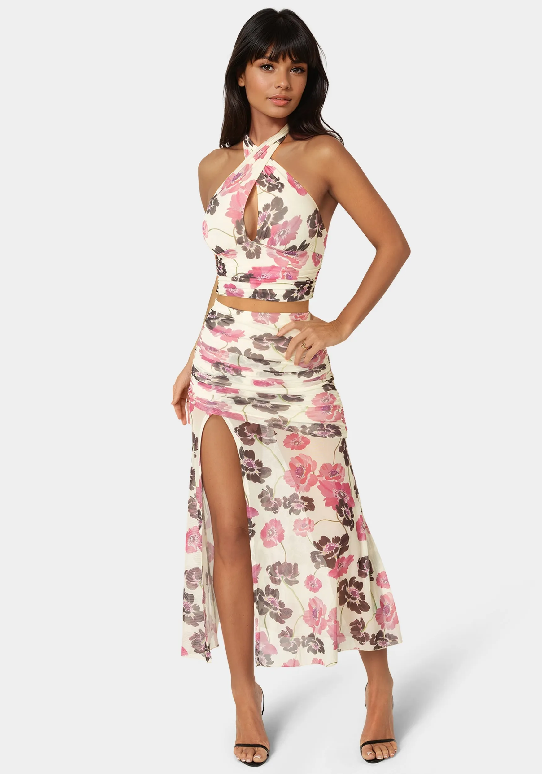 Mesh Halter Neck Wrap Top sold by Bebe product image thumbnail 5