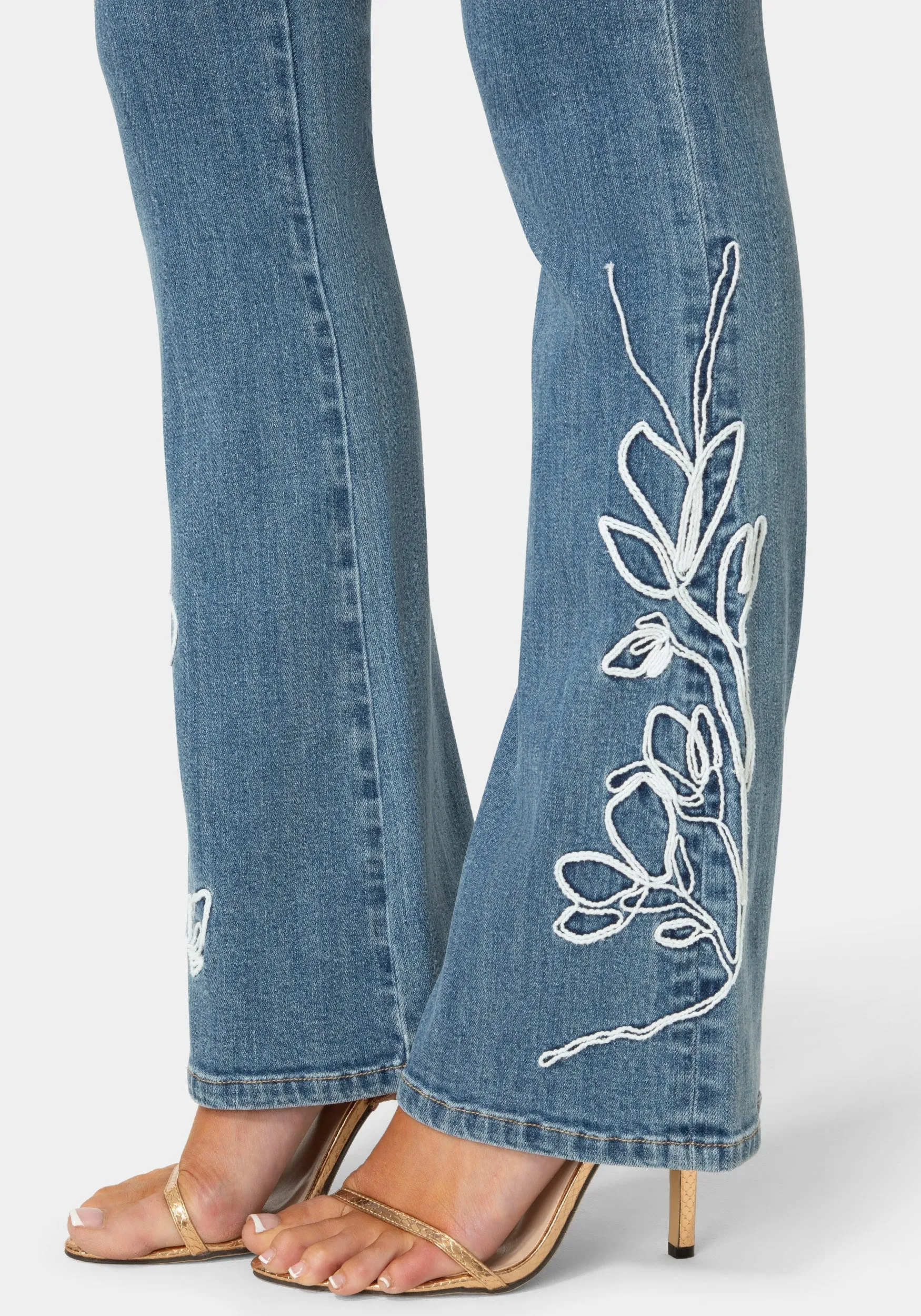 Natural Waist Embroidered Straight Leg Jeans sold by Bebe product image thumbnail 5