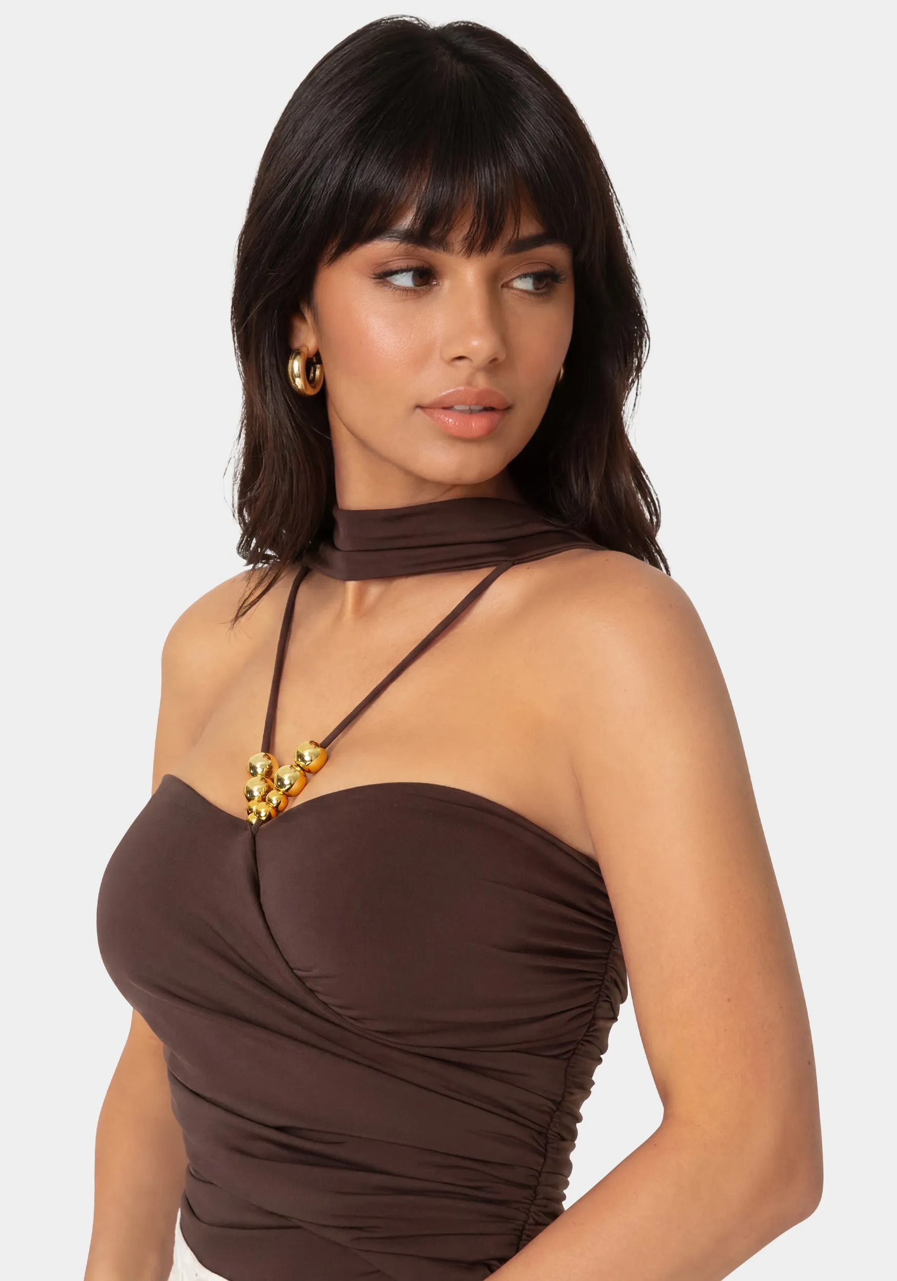 Neck Scarf Illusion Knit Top sold by Bebe product image thumbnail 4
