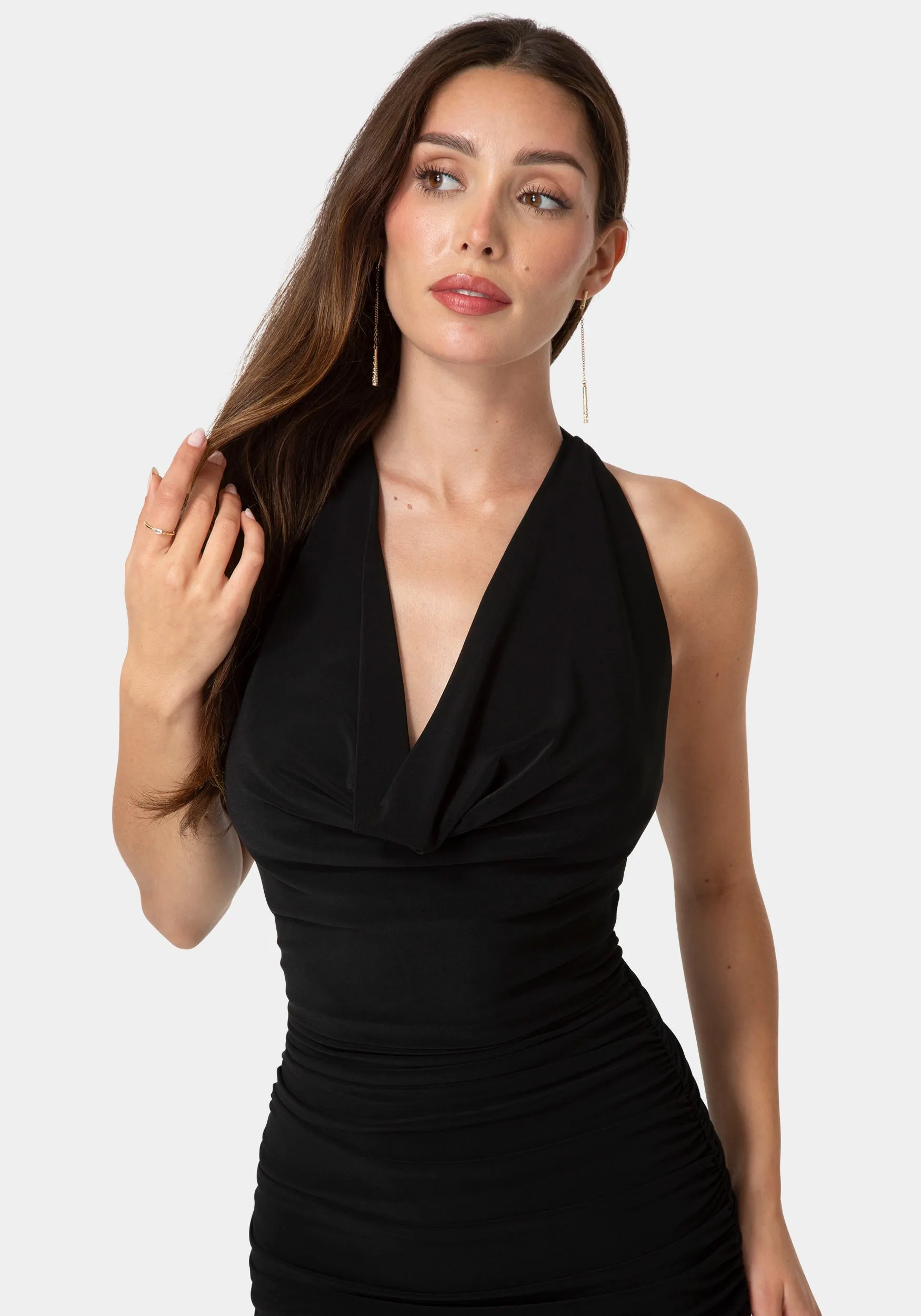 Sash Detail Cowl Neck Knit Dress sold by Bebe product image thumbnail 4