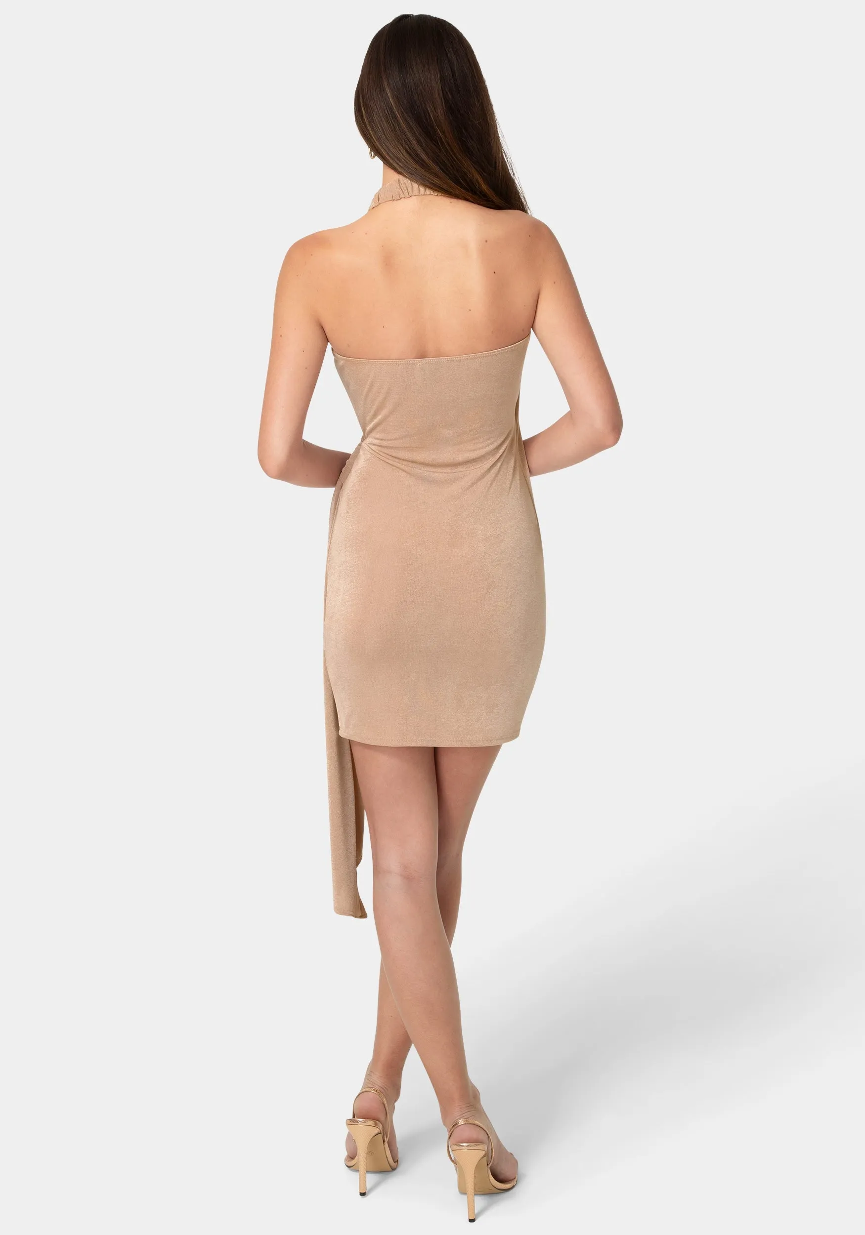 Wrap Halter Cascade Dress sold by Bebe product image thumbnail 3