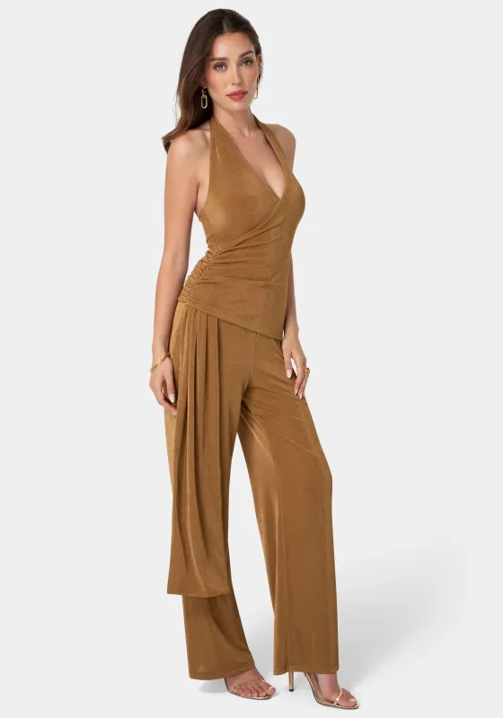 Slinky Drop Waist Halter Jumpsuit made by Jump