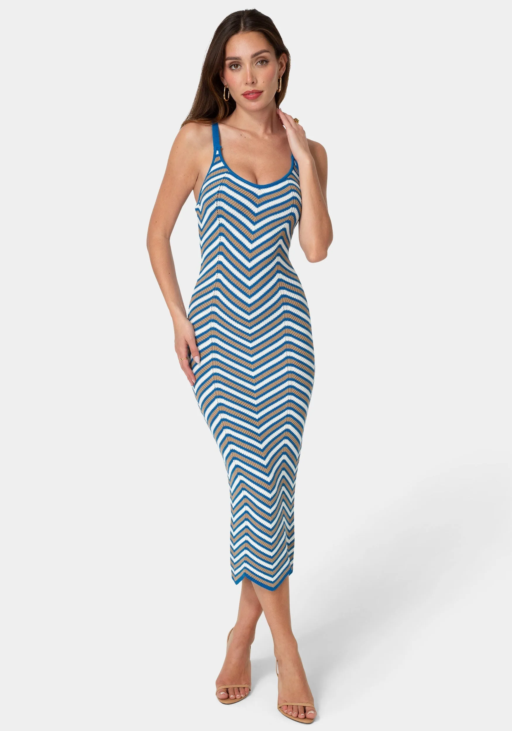 Chevron Crochet Midi Dress sold by Bebe