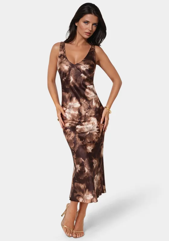 Ceycrepe Satin V-Neck Sleeveless Maxi Dress made by Jump