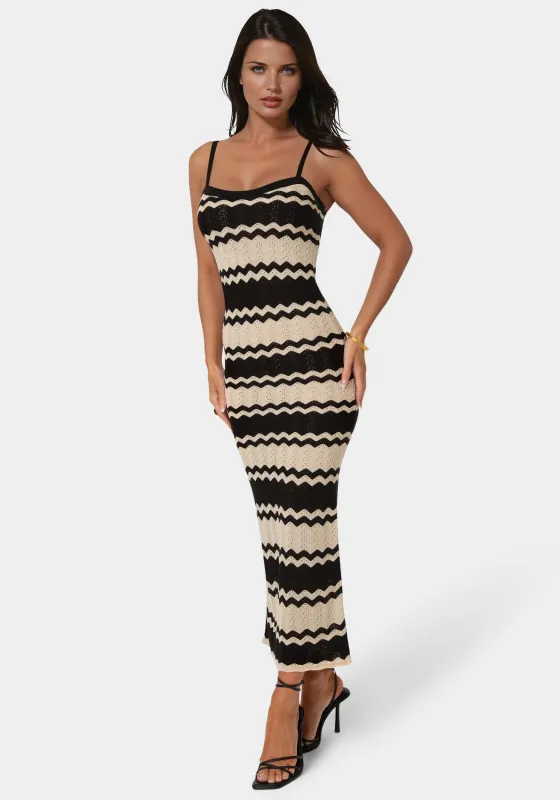 Stripe Crochet Keyhole Maxi Dress made by Jump