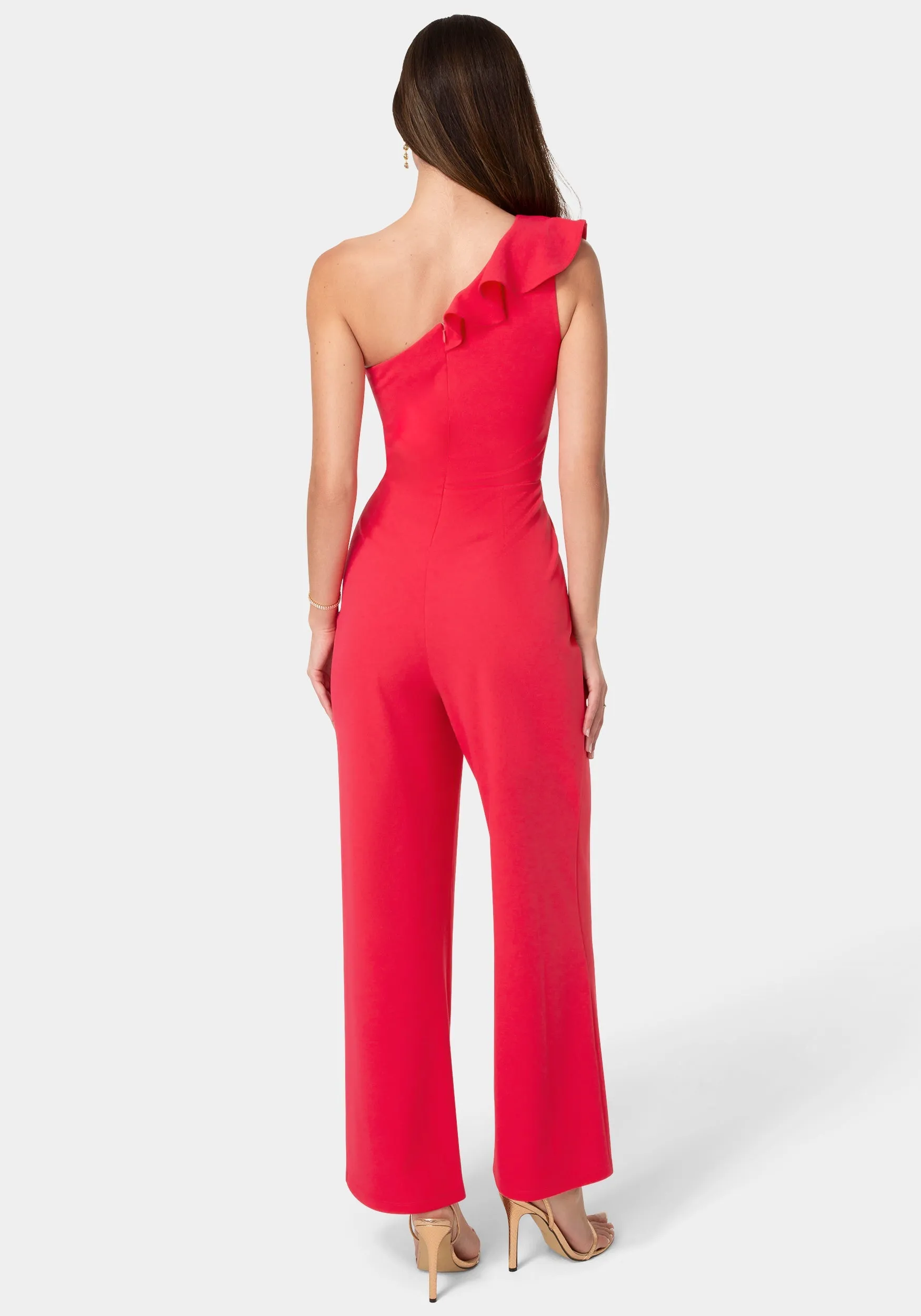 One Shoulder Ruffle Jumpsuit sold by Bebe product image thumbnail 3