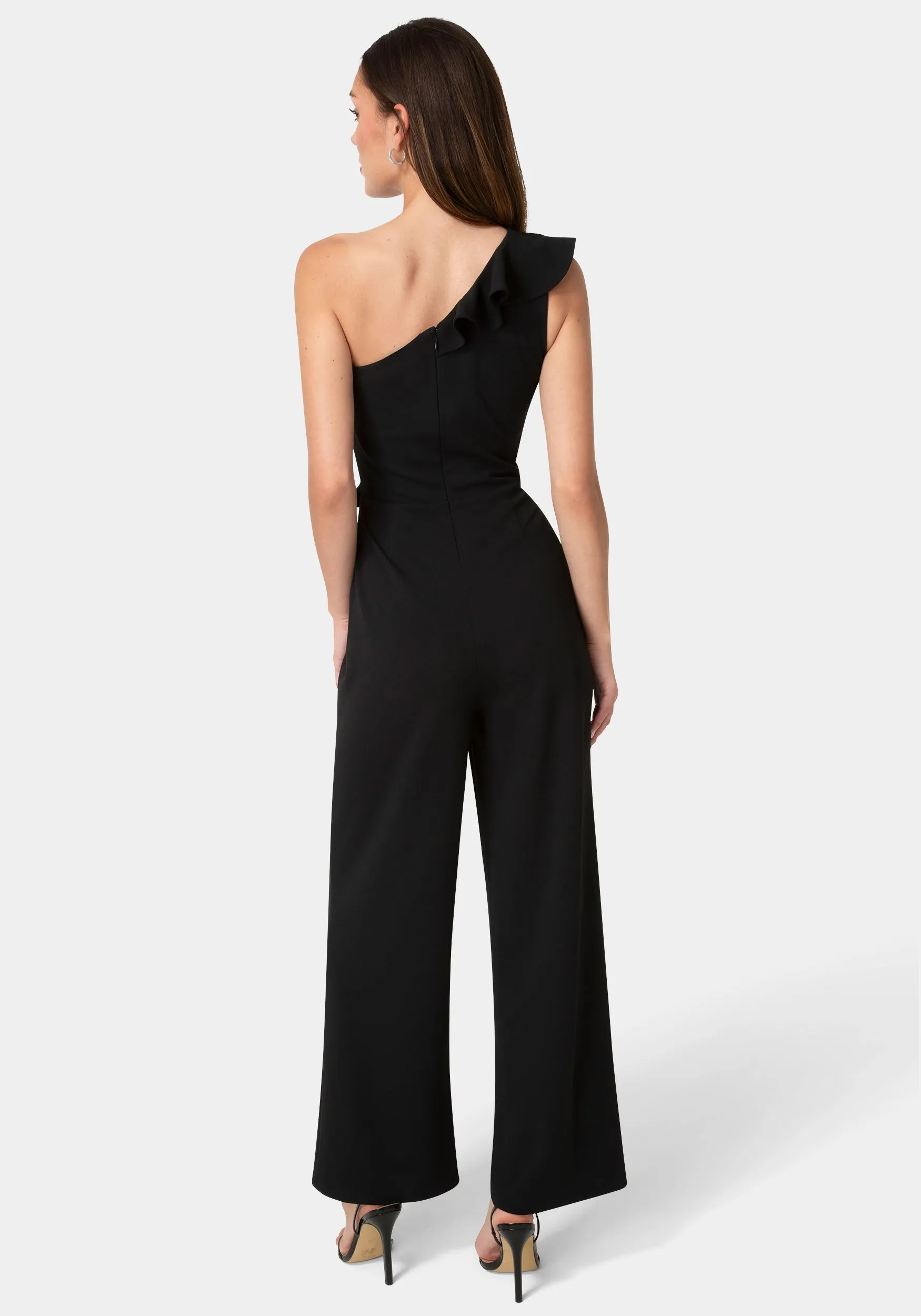 One Shoulder Ruffle Jumpsuit sold by Bebe product image thumbnail 3