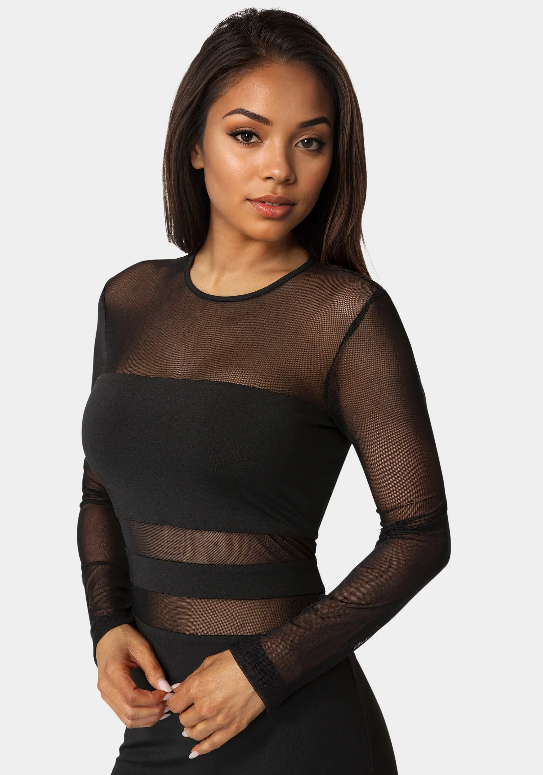 Illusion Mesh Mini Dress sold by Bebe product image thumbnail 4