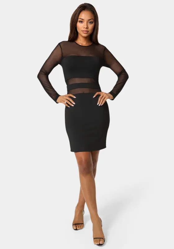 Illusion Mesh Mini Dress made by Jump