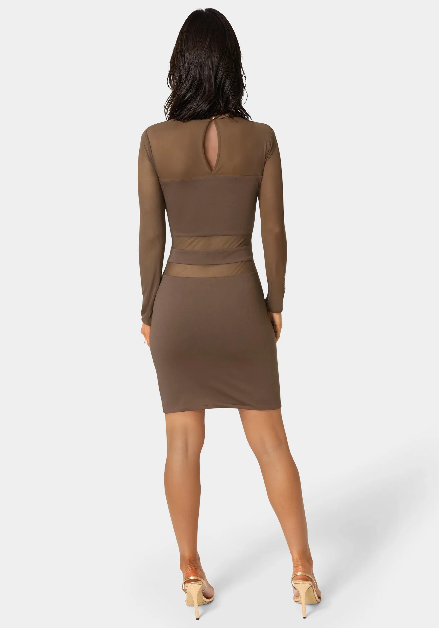 Illusion Mesh Mini Dress sold by Bebe product image thumbnail 3