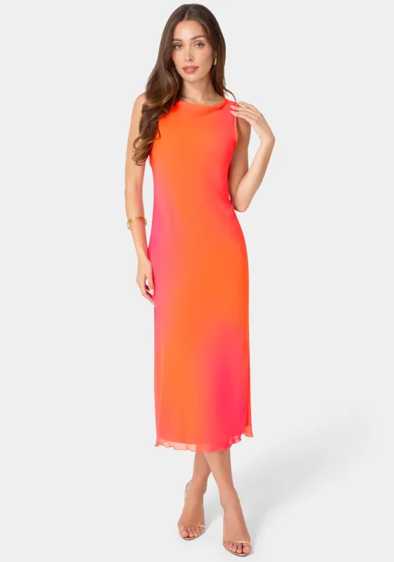 Smudge Chiffon Racer Neck Maxi Dress made by Jump