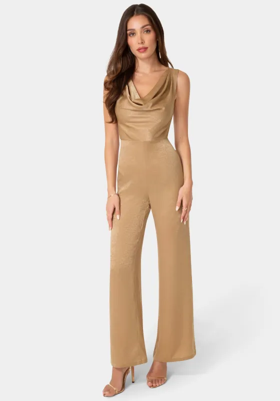 Ceycrepe Satin Cowl Jumpsuit made by Jump