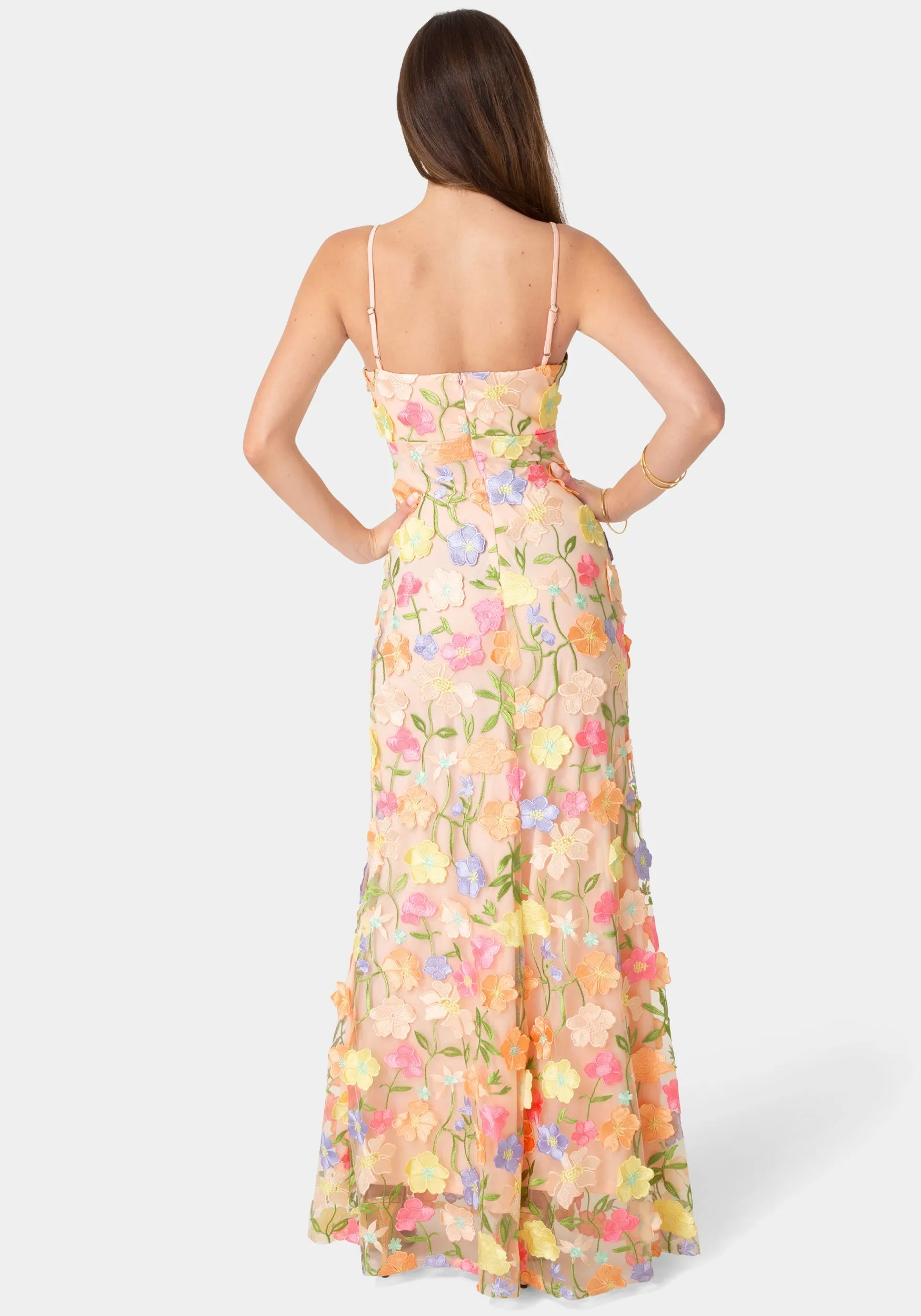 Floral Embroidery Bodycon Maxi Dress sold by Bebe product image thumbnail 3