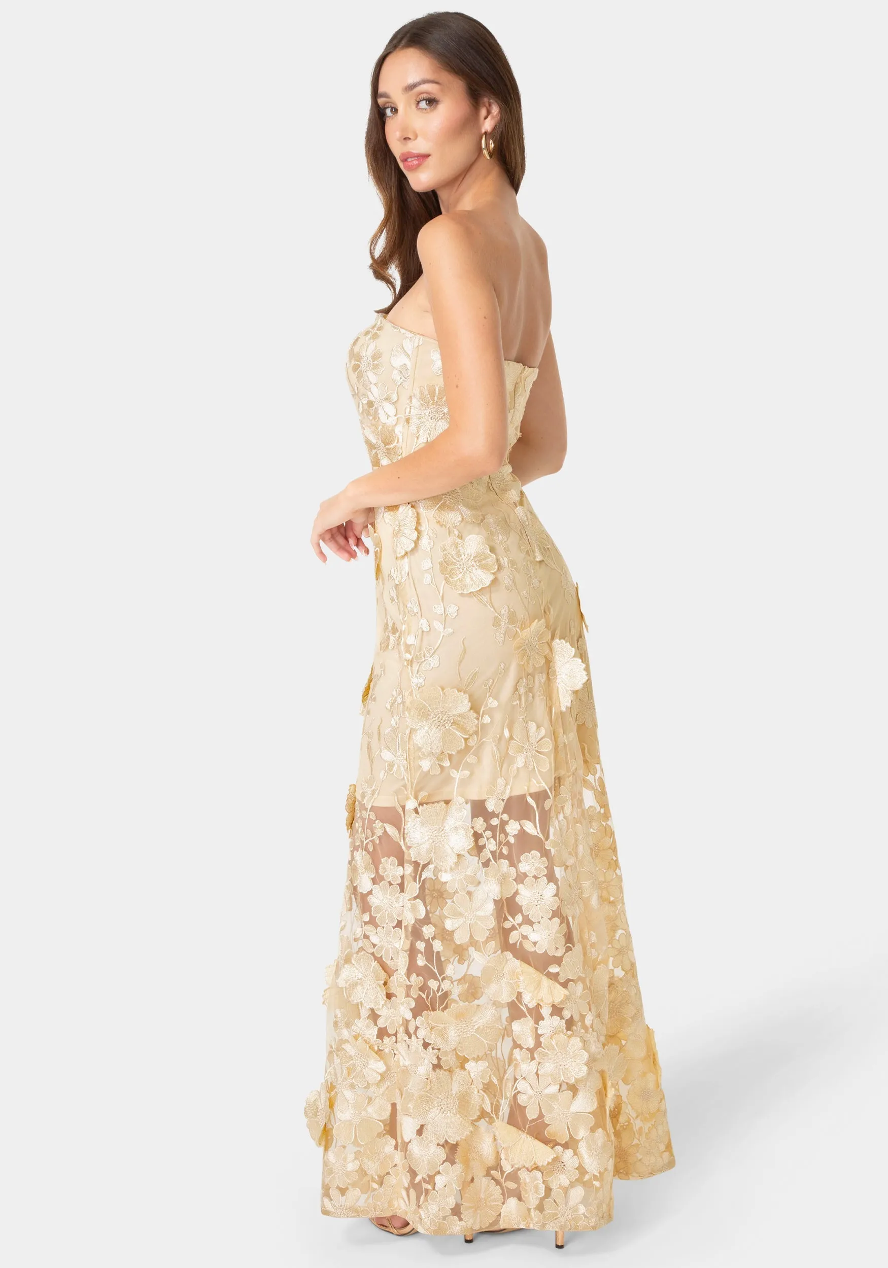 Strapless Embroidery Maxi Dress sold by Bebe product image thumbnail 3