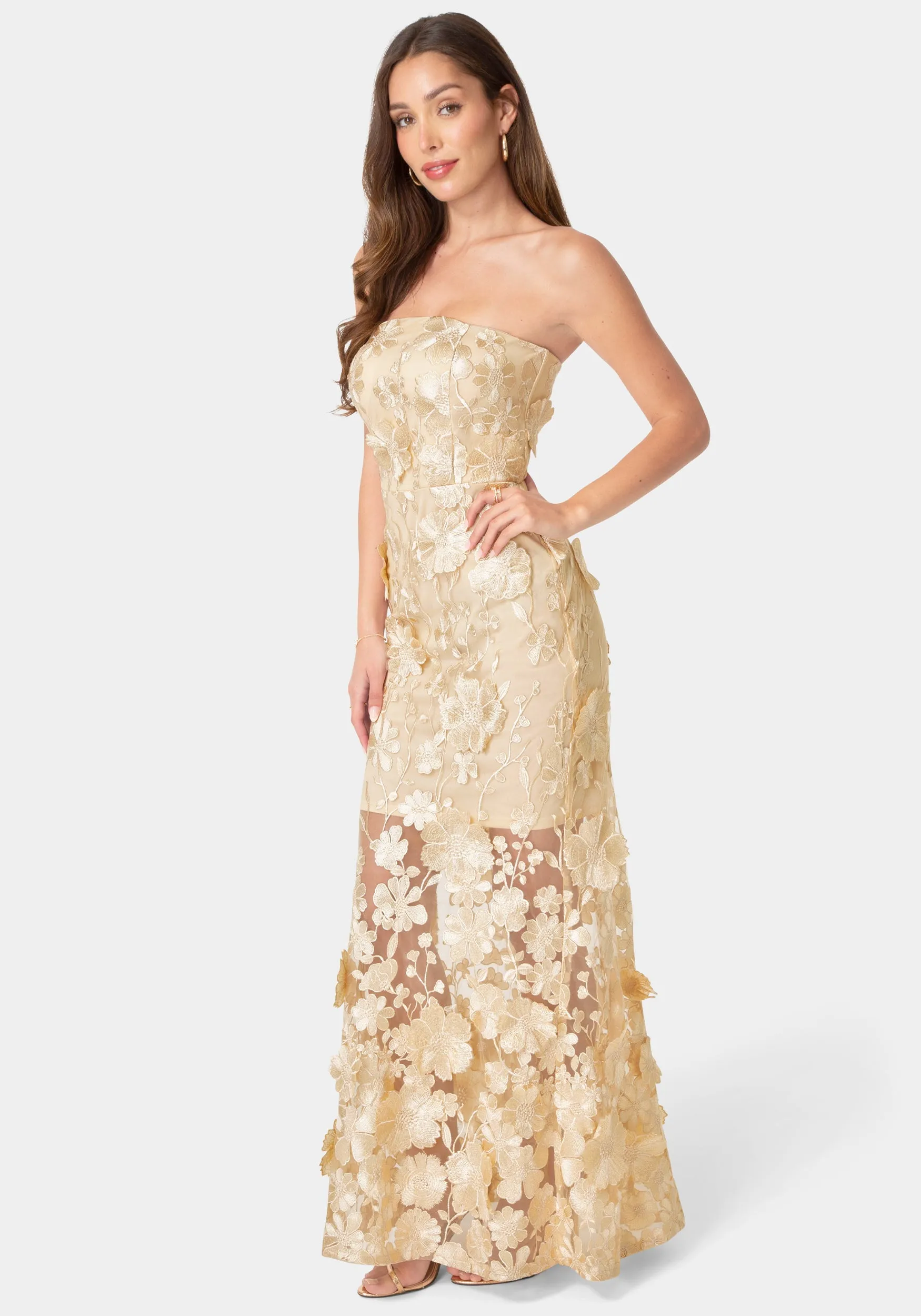 Strapless Embroidery Maxi Dress sold by Bebe product image thumbnail 2