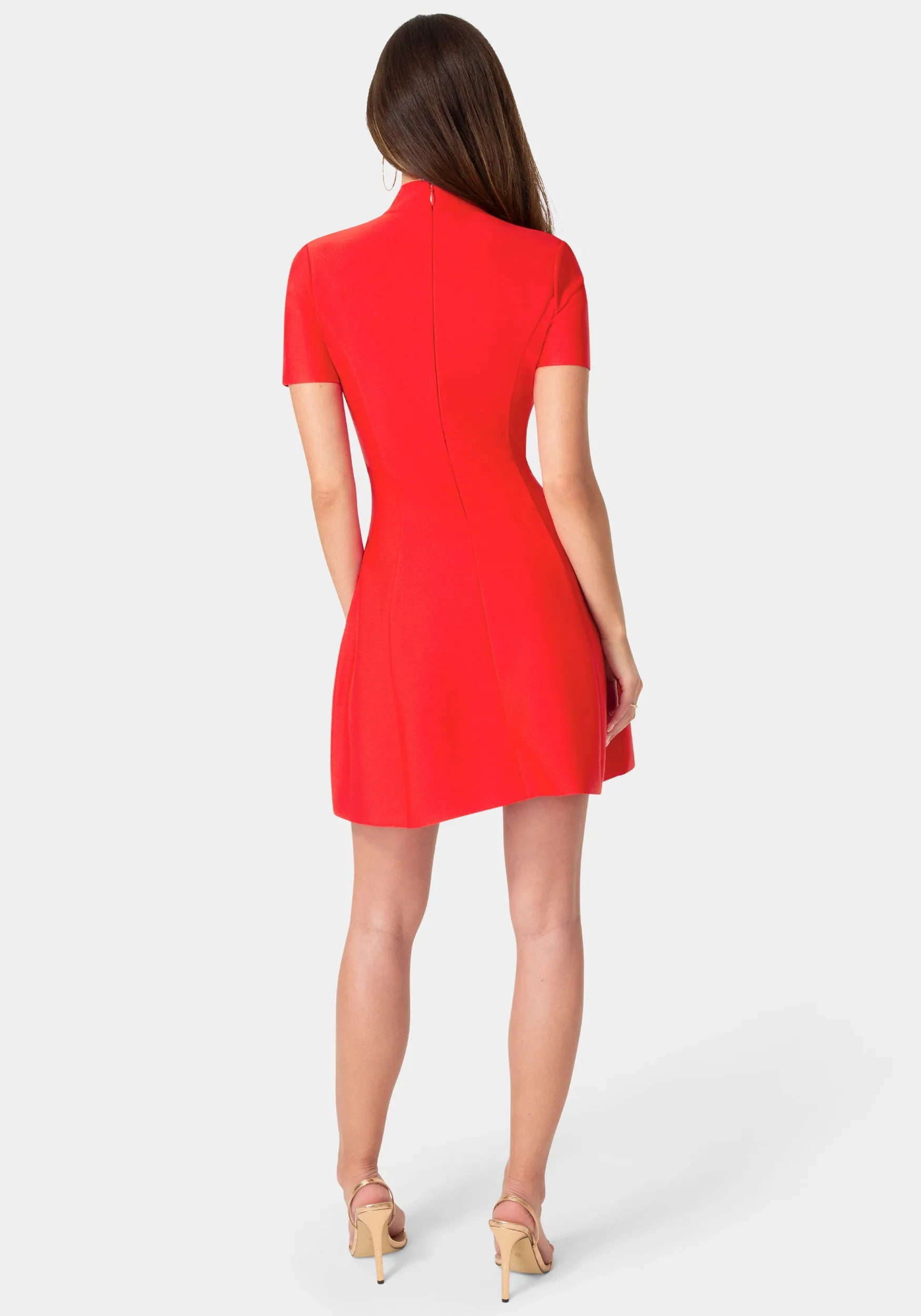 Fit and Flare Short Sleeve Bandage Dress sold by Bebe product image thumbnail 3