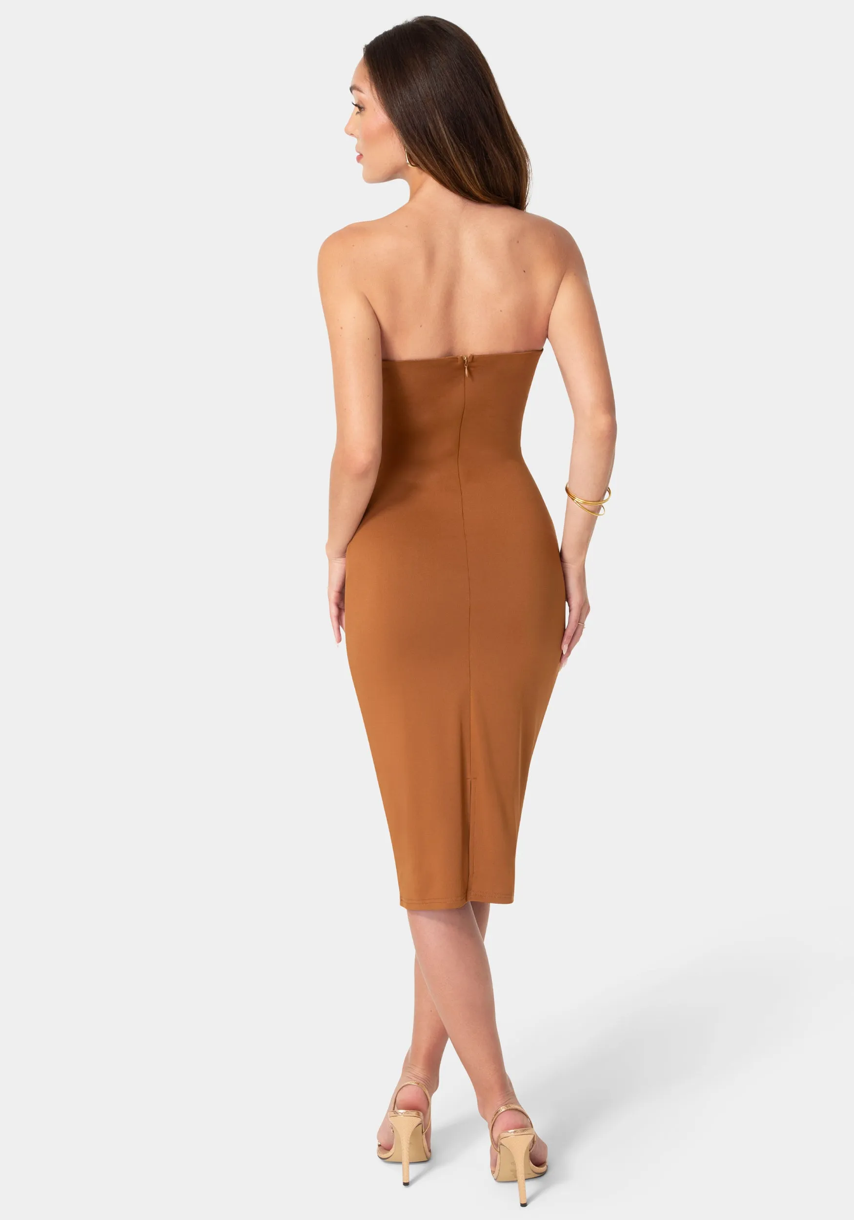 Strapless Cutout Slim Midi Dress sold by Bebe product image thumbnail 3