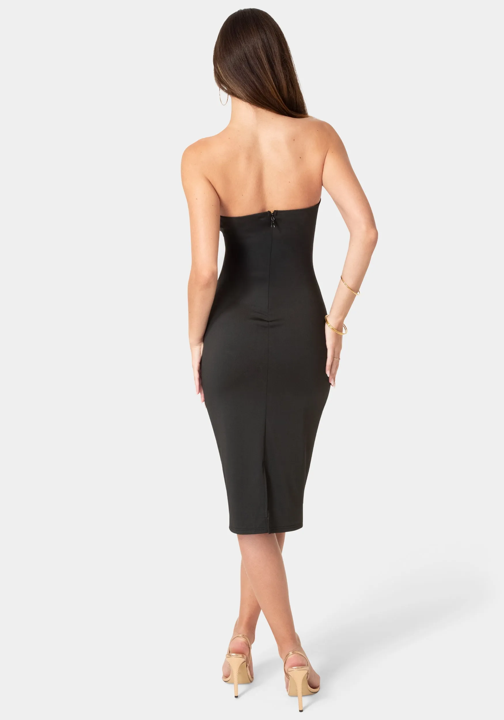 Strapless Cutout Slim Midi Dress sold by Bebe product image thumbnail 4