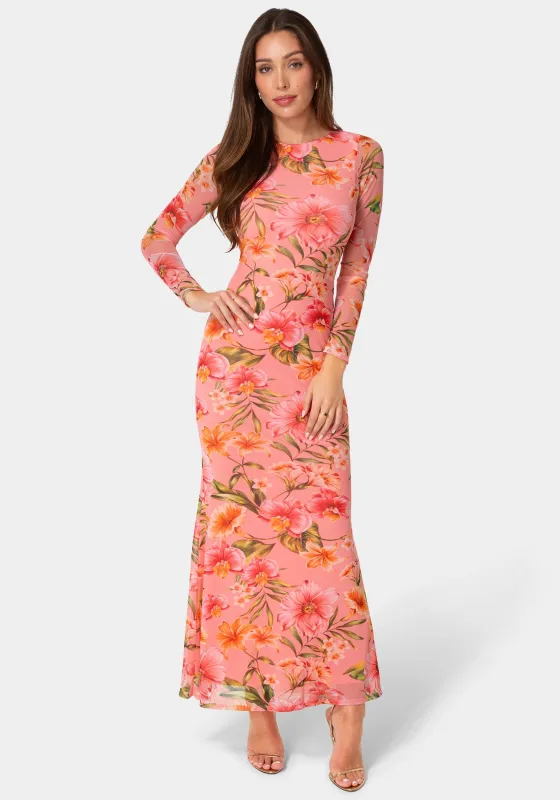 Long Sleeve Mesh Maxi Dress made by Jump