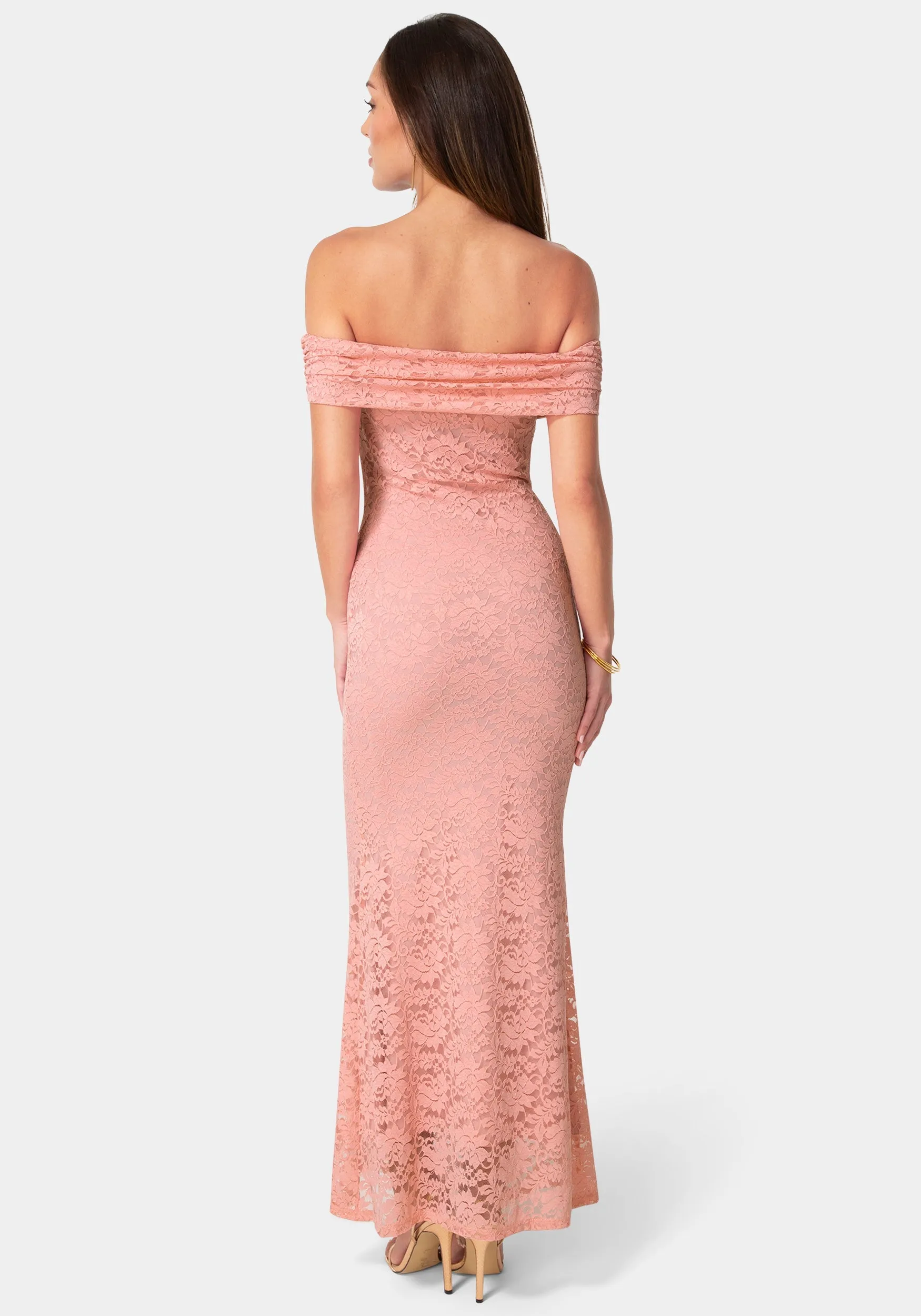 Lace Off Shoulder Maxi Dress sold by Bebe product image thumbnail 3