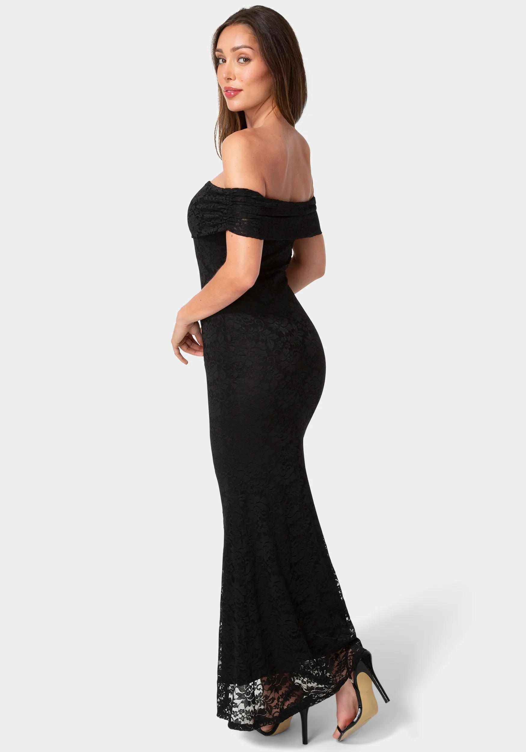 Lace Off Shoulder Maxi Dress sold by Bebe product image thumbnail 3