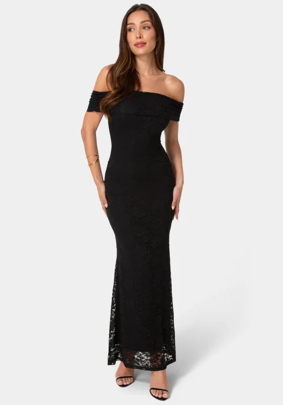 Lace Off Shoulder Maxi Dress made by Jump