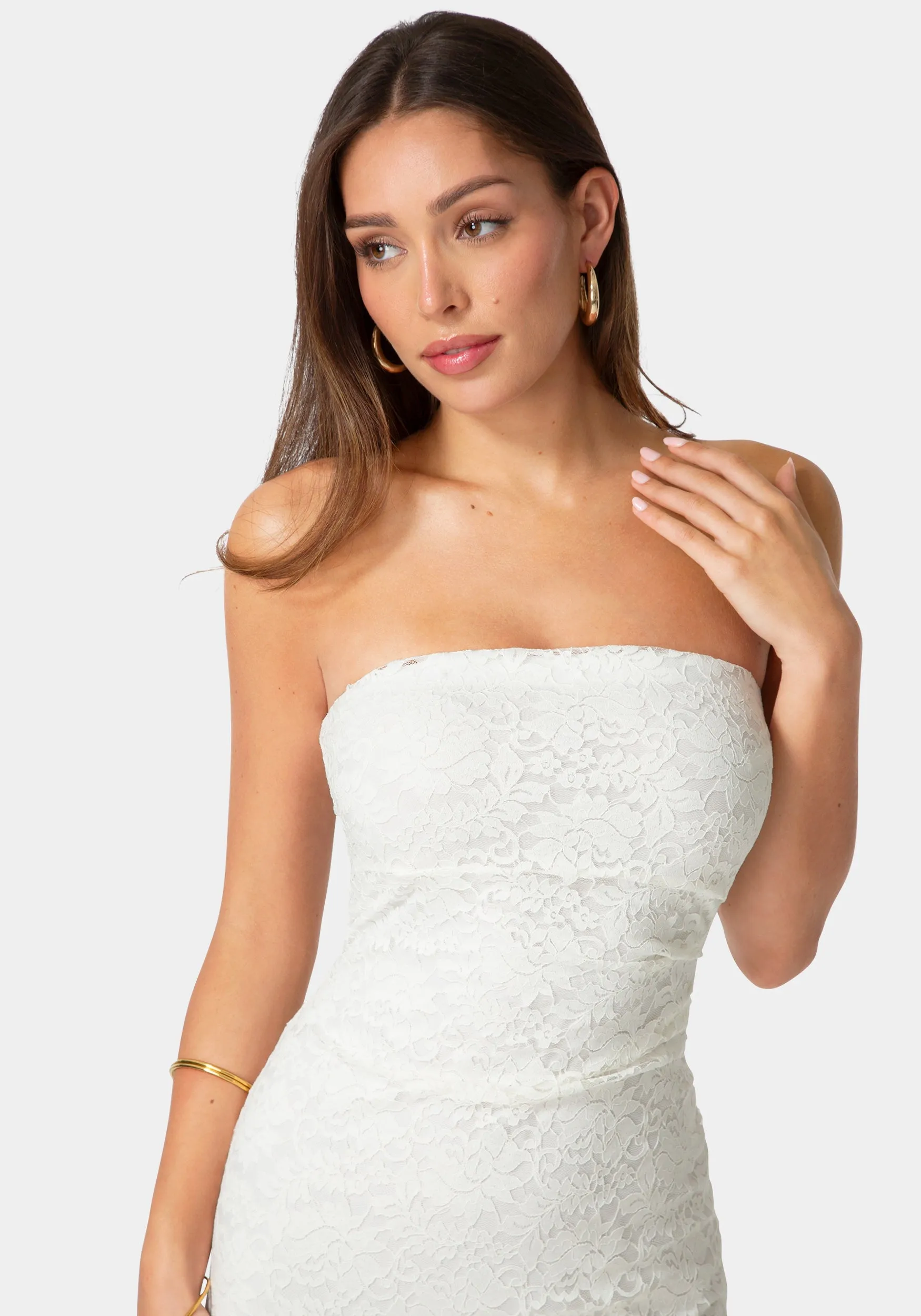 Lace Strapless Tube Maxi Dress sold by Bebe product image thumbnail 4