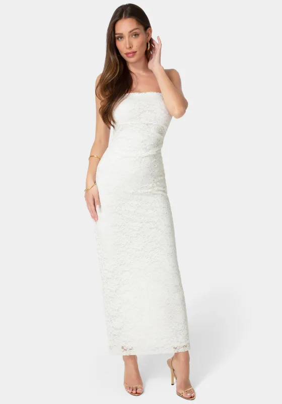 Lace Strapless Tube Maxi Dress made by Jump