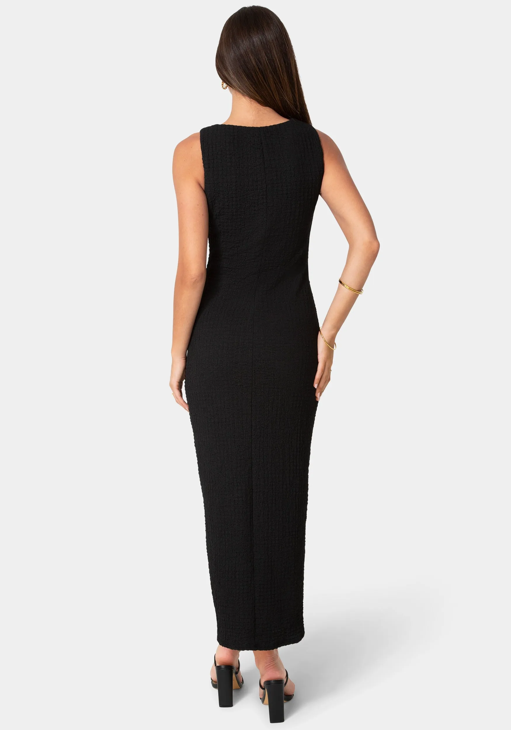 Waffle Crepe Twist Sleeveless Maxi Dress sold by Bebe product image thumbnail 3
